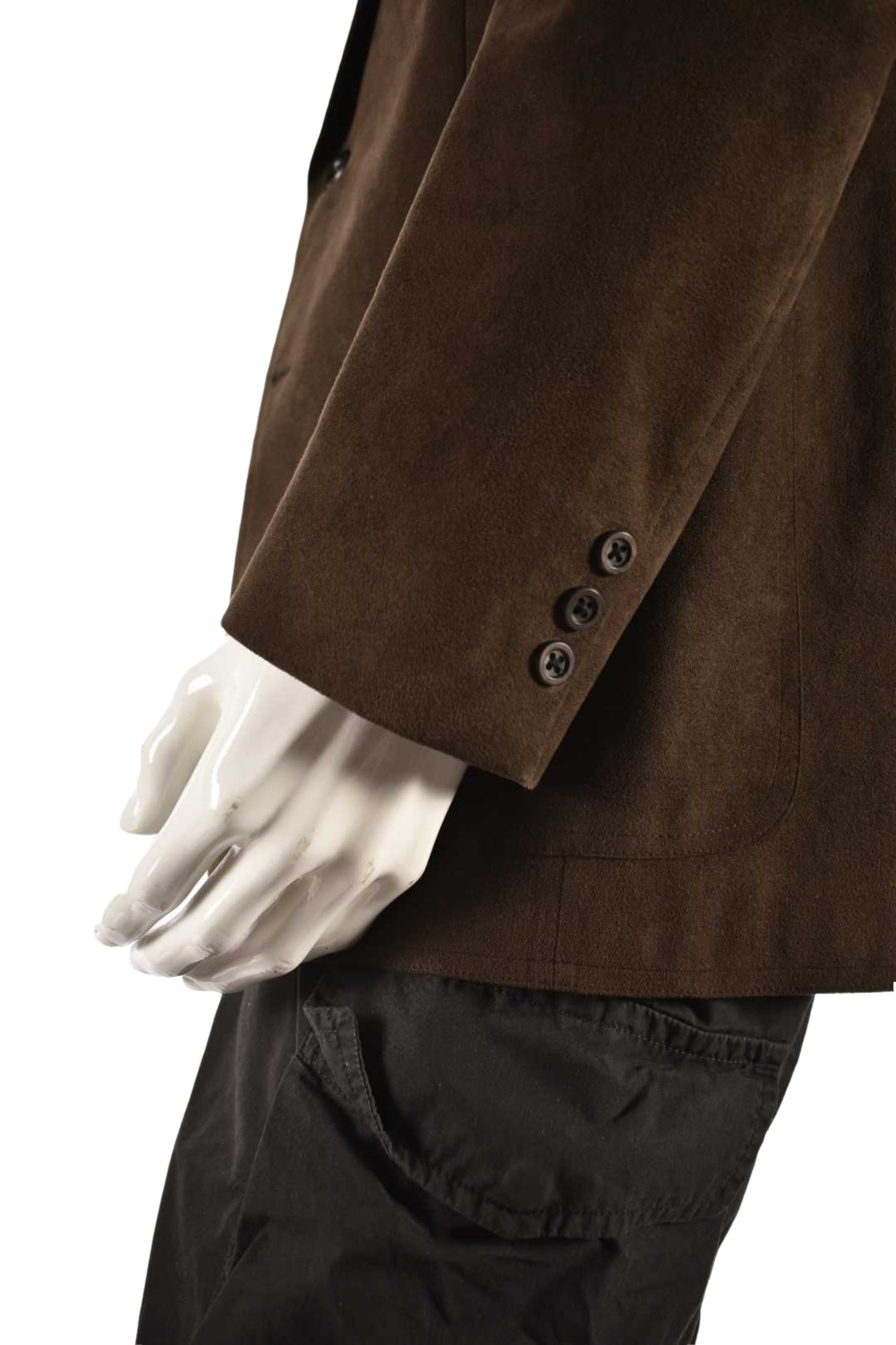 1970s HALSTON Brown Faux Suede Halsuede Blazer Unionmade USA 40R