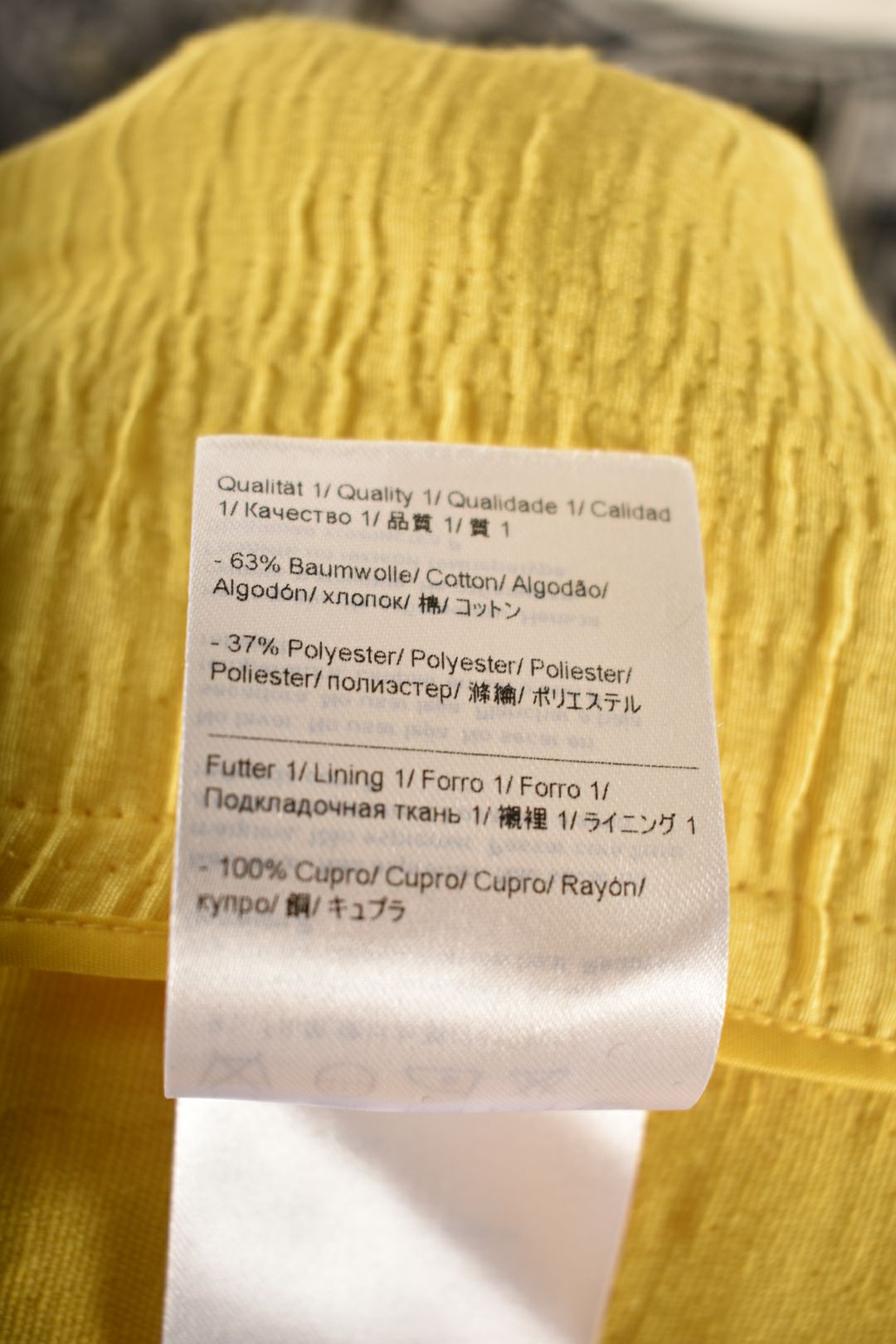 ESCADA Yellow Cotton Blend Seersucker Unlined Summer Blazer 38EU Large