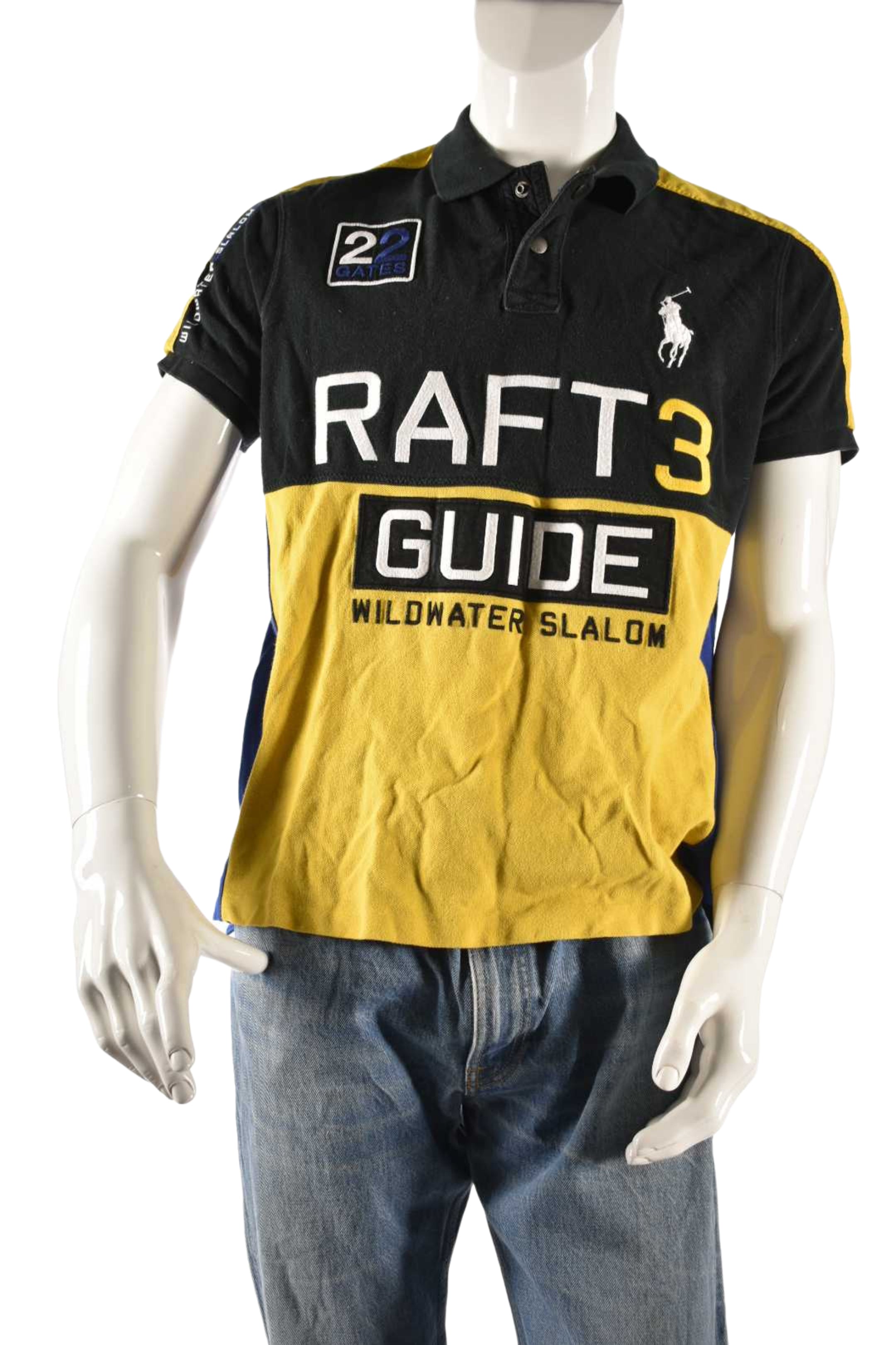 2014 POLO RALPH LAUREN Black Yellow Raft Guide Big Pony Polo Large