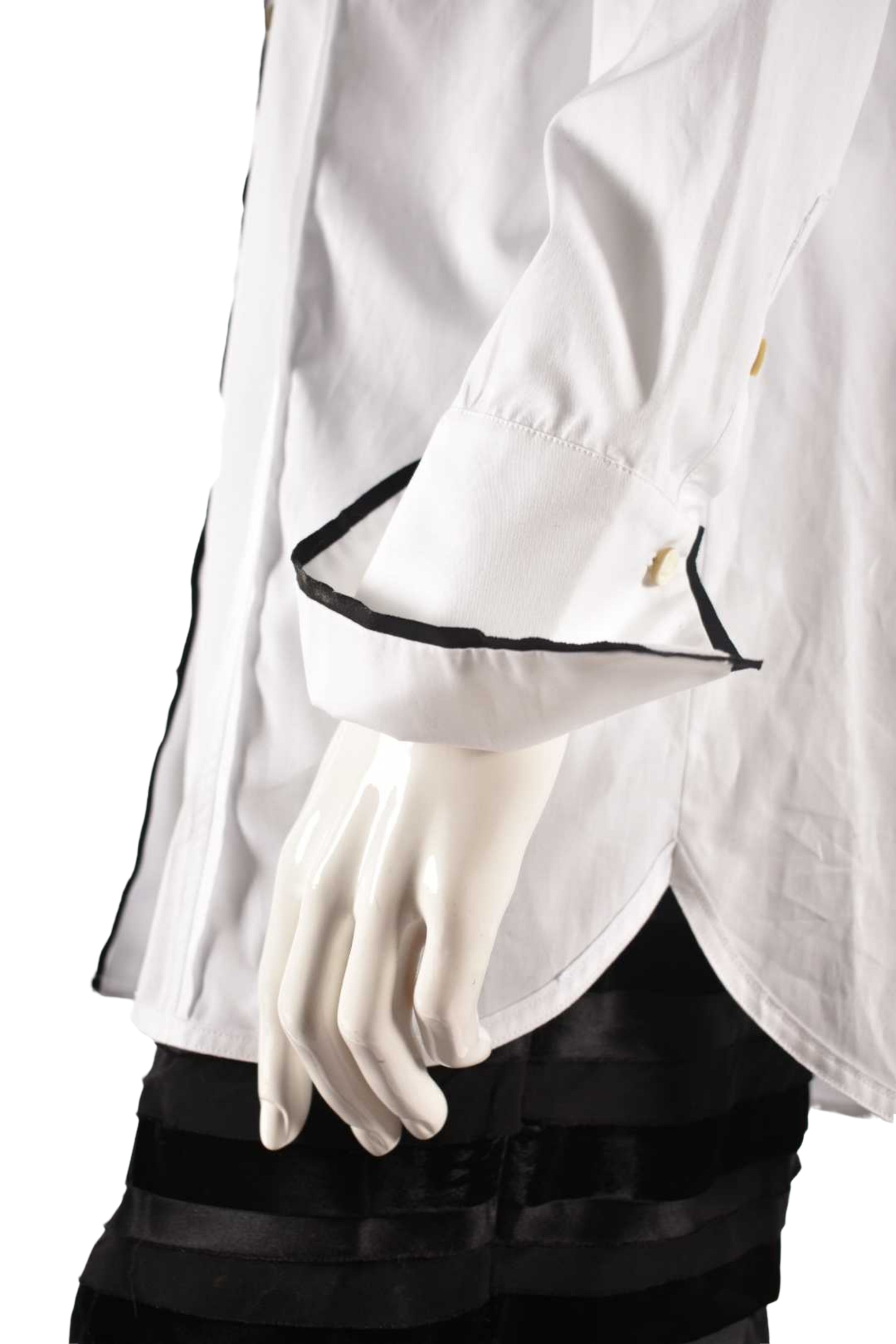 NELLS NELSON White Banded Collar Pleated Blouse 44EU Large