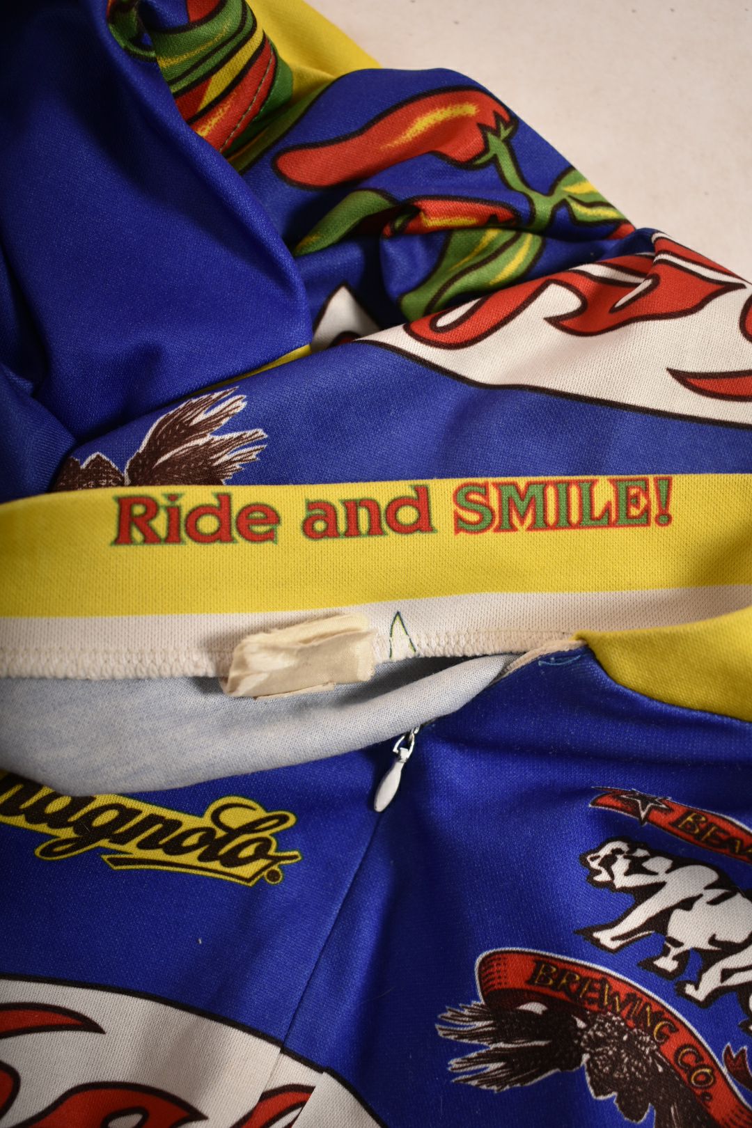 1990s AUSSIE Blue Chili Pepper Salsa Cycling Shirt Large