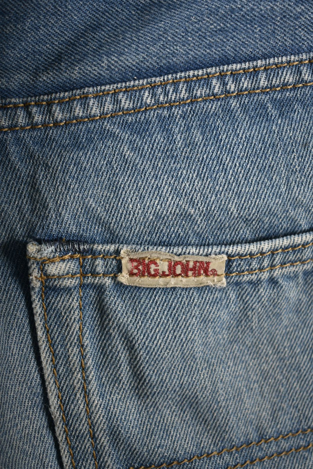 BIG JOHN Medium Blue Kojima Selvedge Denim Jeans 34" Japan