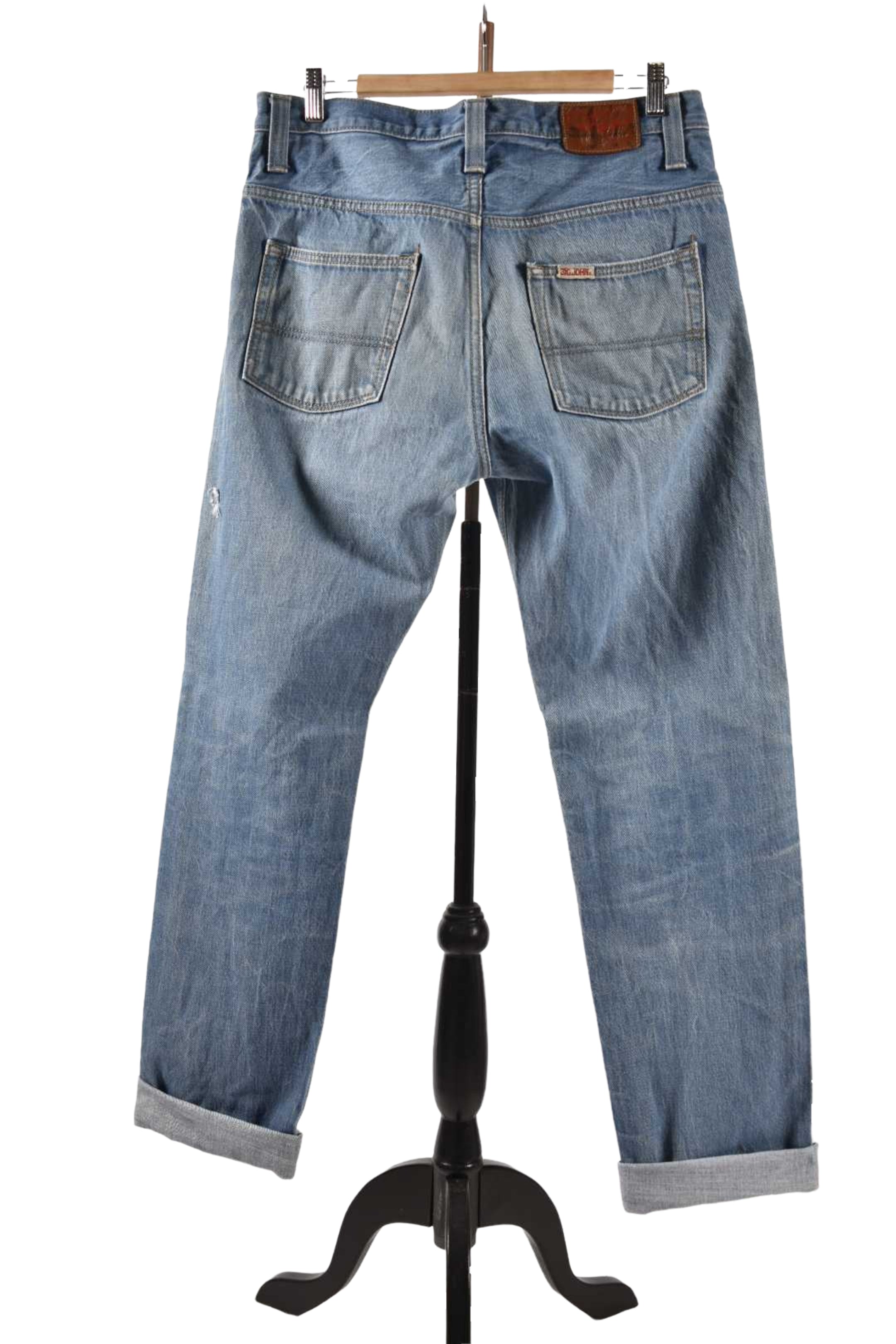 BIG JOHN Medium Blue Kojima Selvedge Denim Jeans 34" Japan