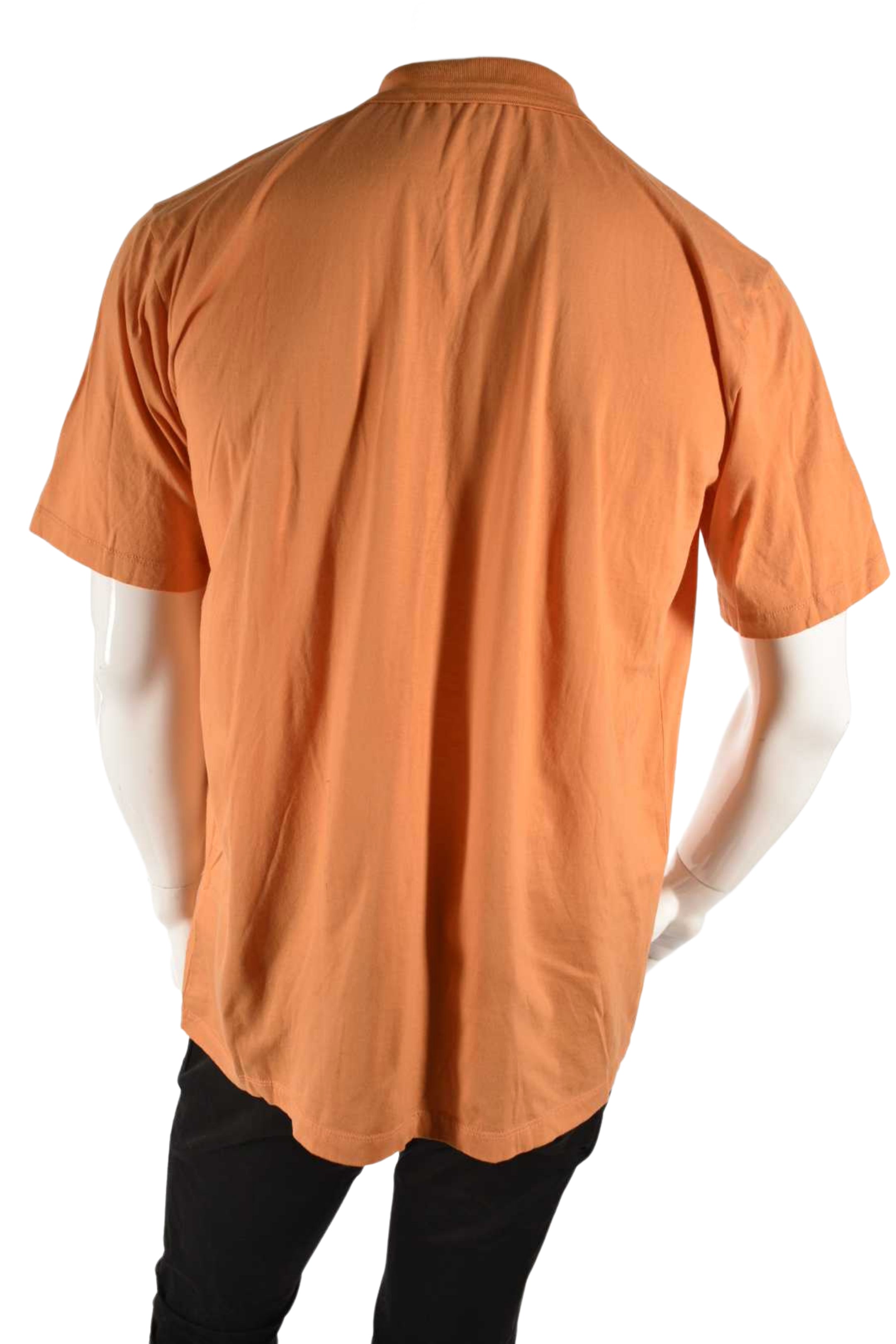 ERMENEGILDO ZEGNA Orange Smooth Cotton Ribbed Colar Polo Shirt XXL 56EU