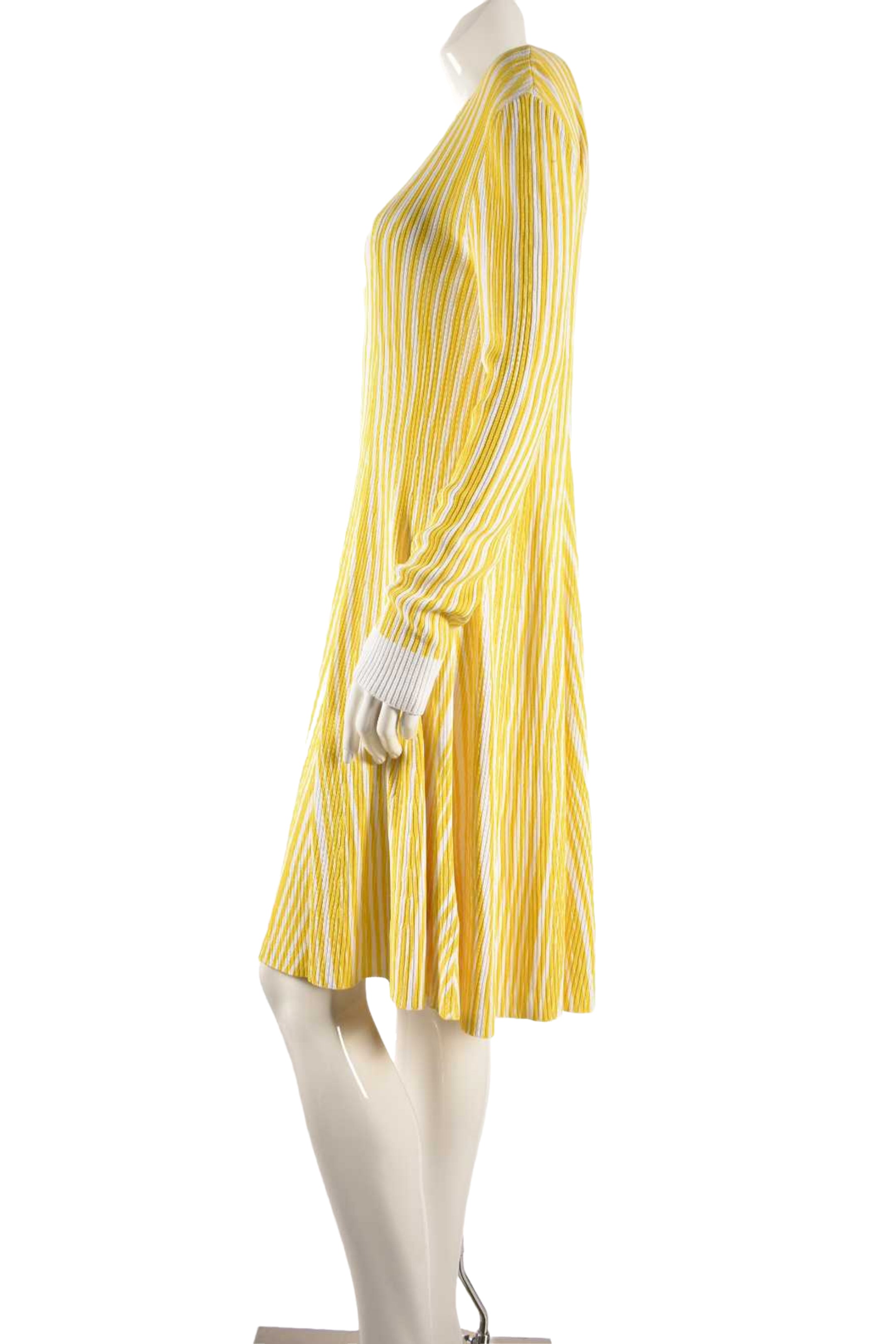 2018 CALVIN KLEIN 205W39NYC Yellow Viscose Knit Dress XS