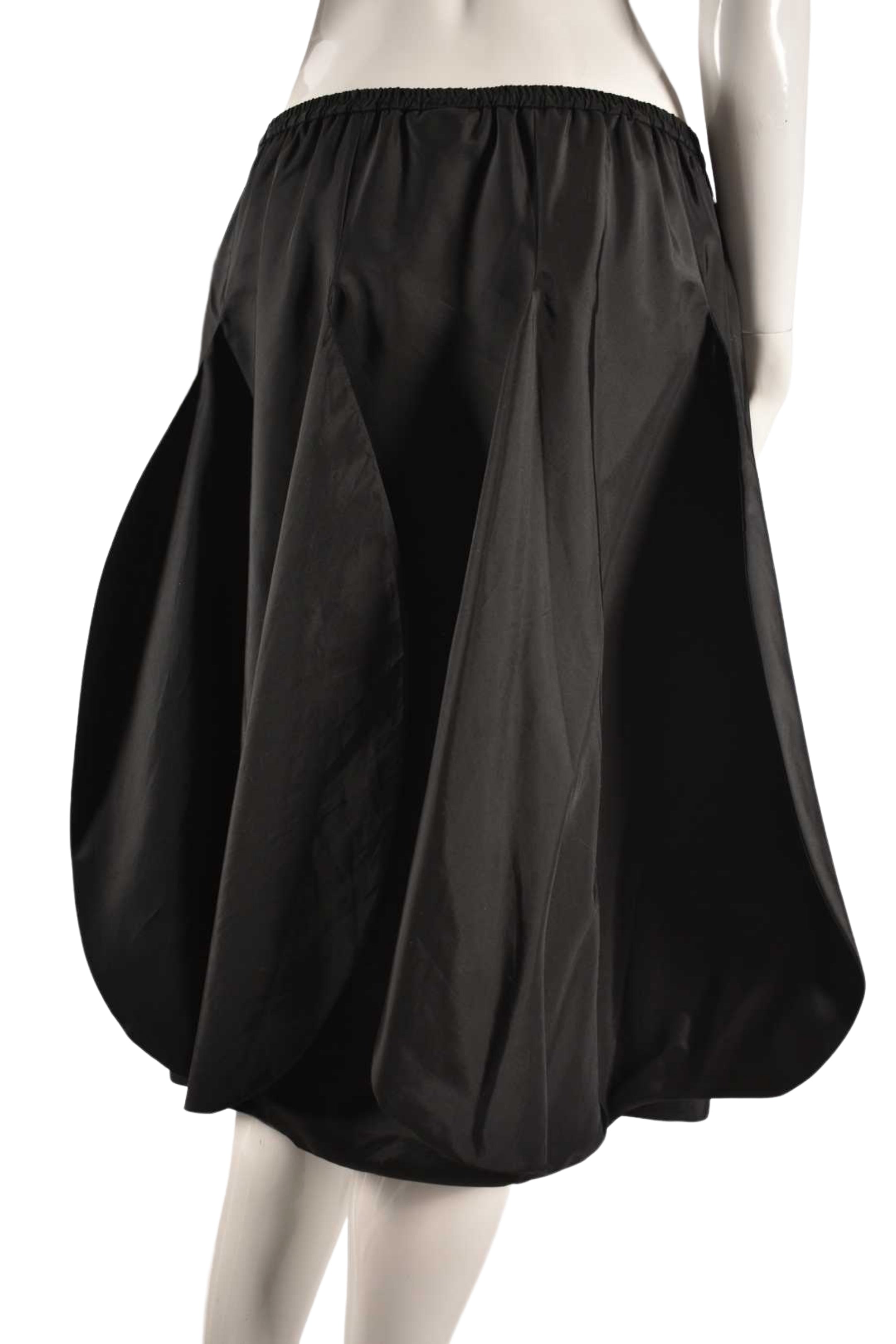 1980s FRANK USHER Black Polyester Tulip Petal Skirt 8US