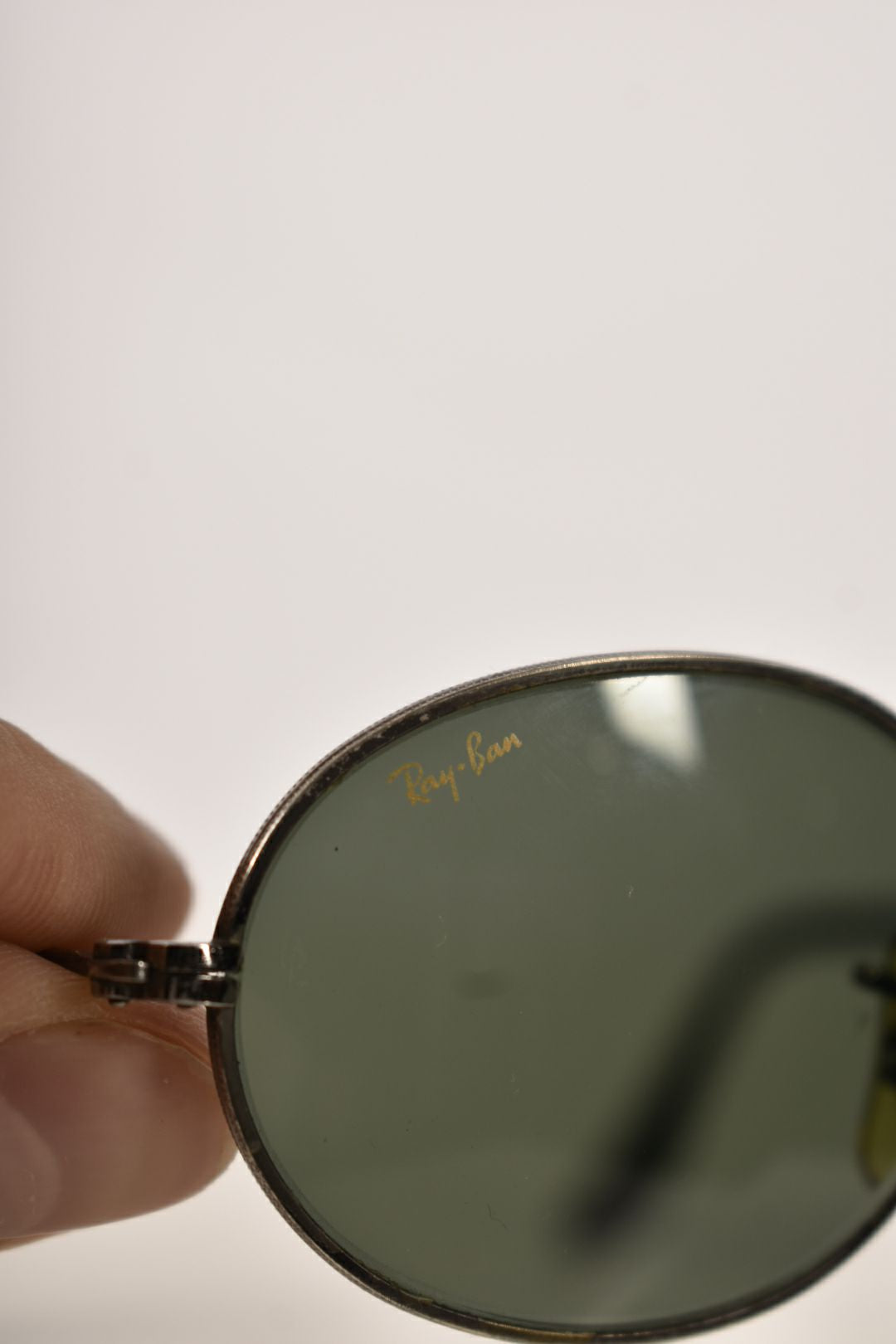 RAY-BAN Silver Grey W1283 Oval Engraved Sunglasses Bausch & Lomb USA