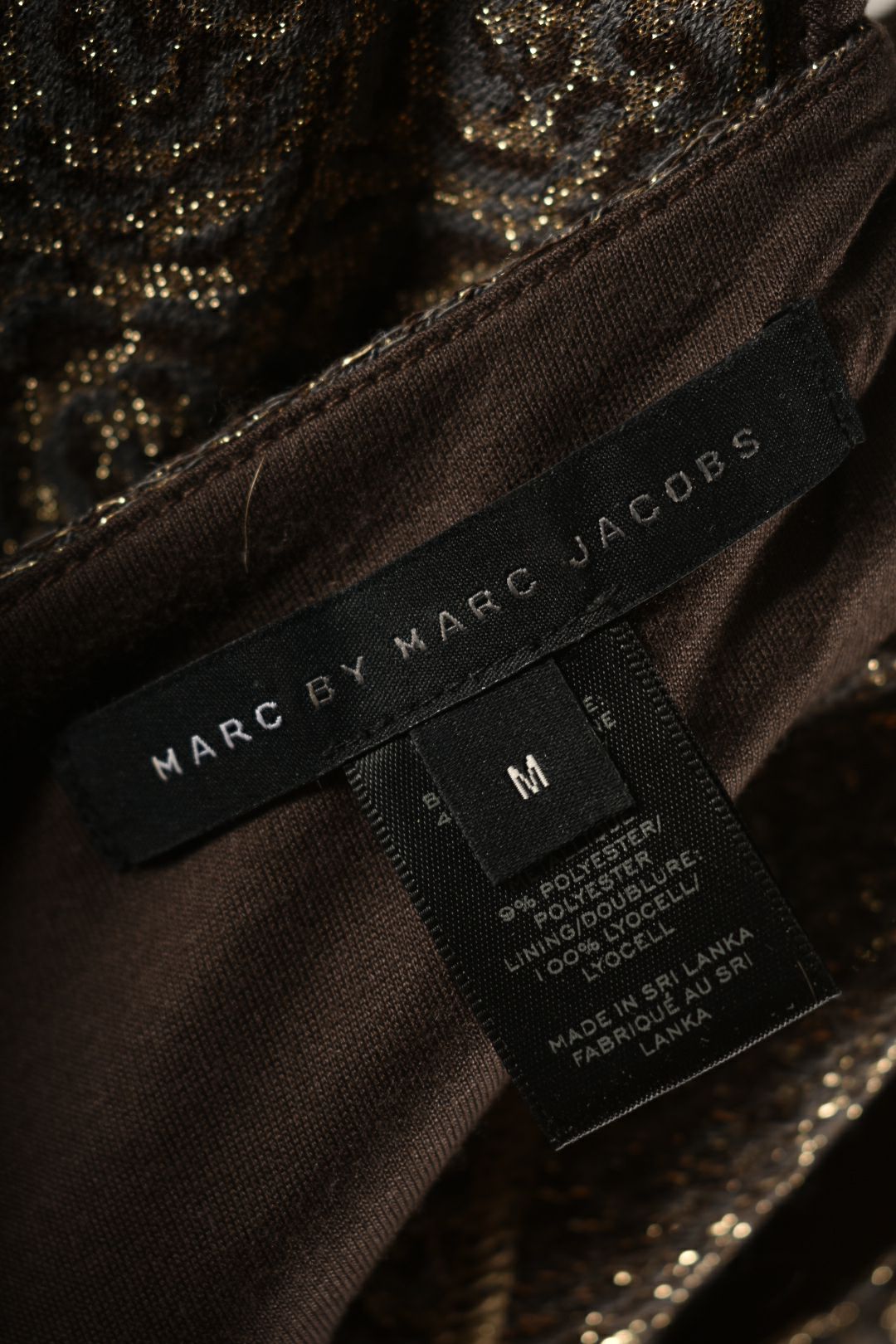 2000s MARC BY MARC JACOBS Gold Wool Floral Jacquard Wrap Dress Medium