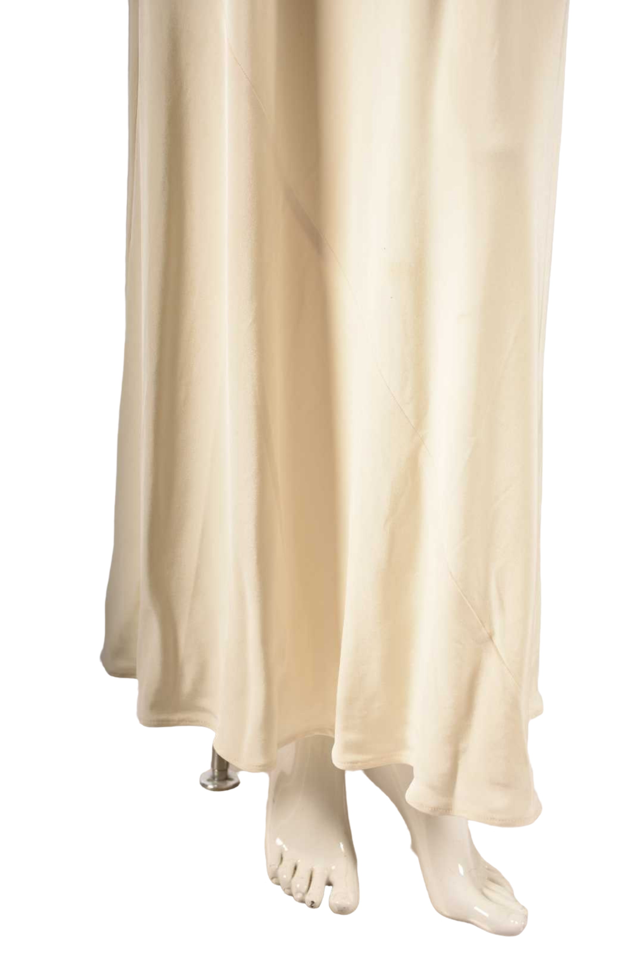 2000s J.CREW Ecru Cream Silk Sophia Floor Length Gown 0US Small