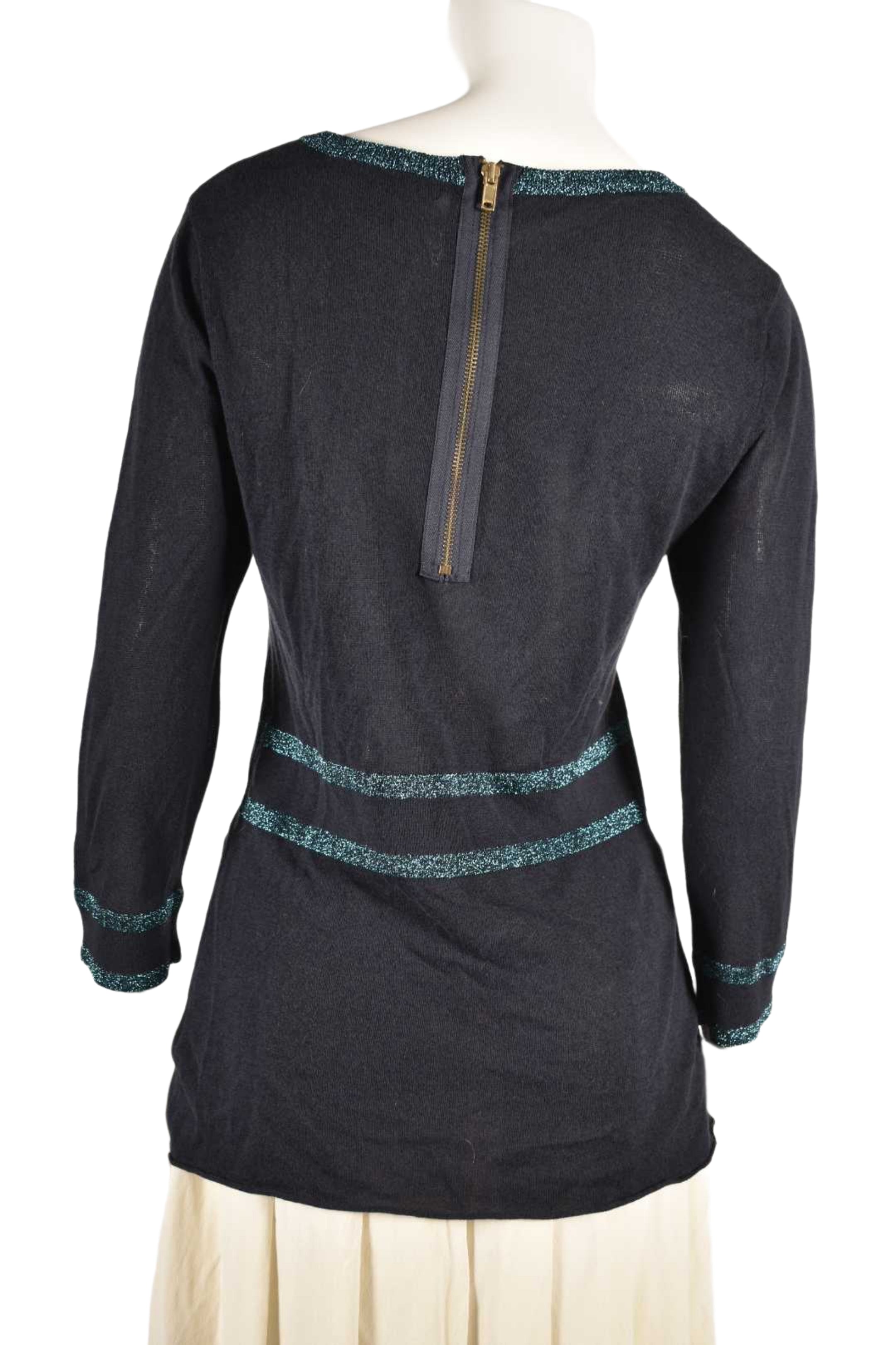 MARC BY MARC JACOBS Navy Sheer Ruffle Collar Top