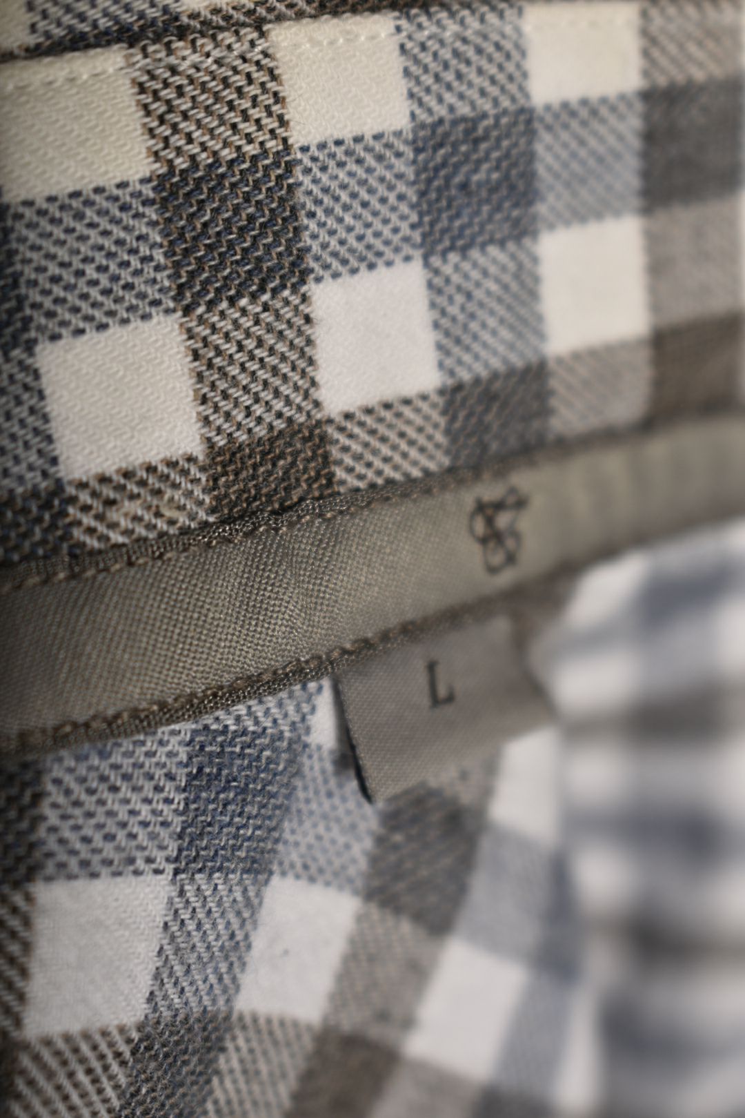 CANALI Grey Blue Check Brushed Cotton Casual Shirt Large