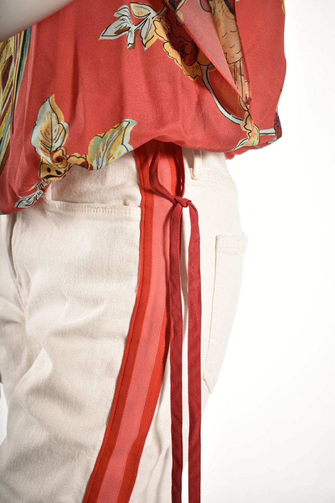 RED VALENTINO Red Silk Tropical Birds Sleevless Tunic Top 44EU Large
