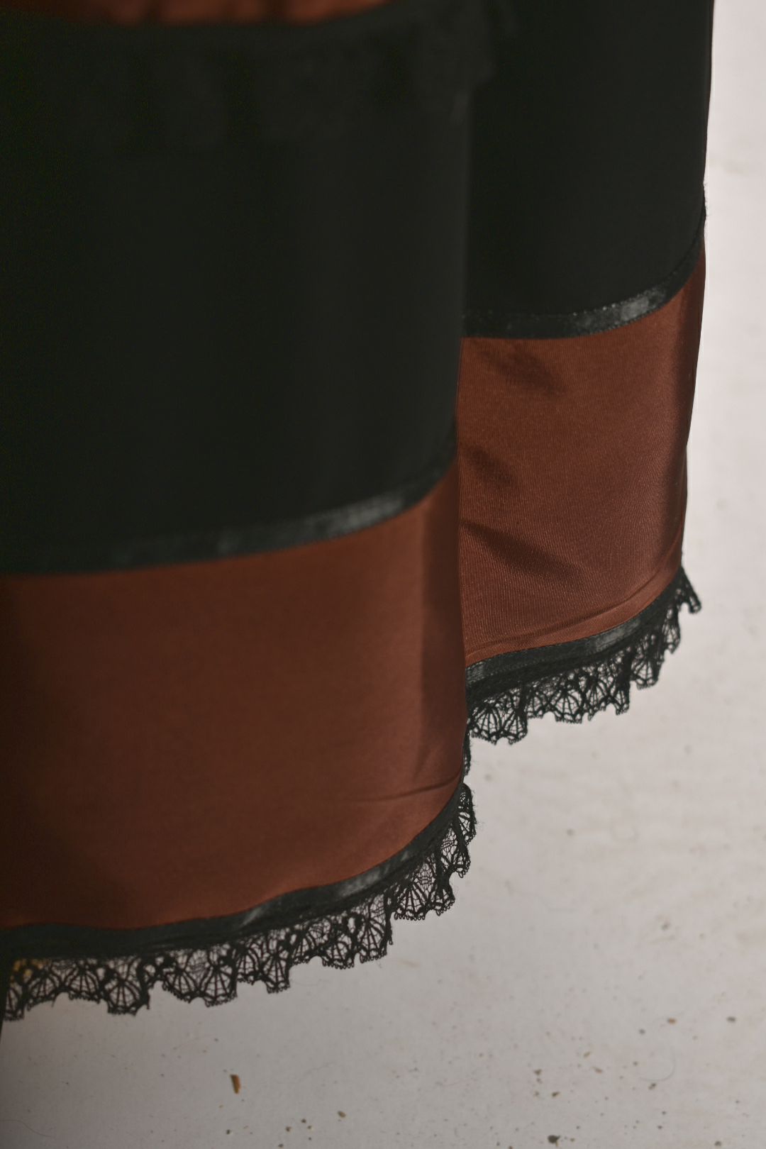 PEARL MILLER Black Brown Striped Full Length Layered Skirt 14US