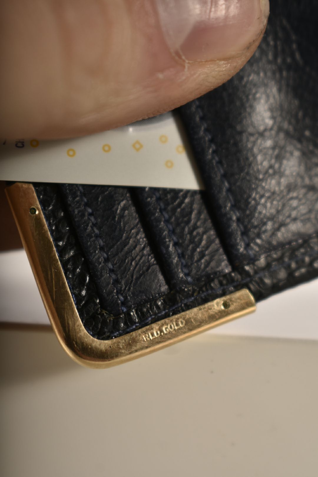 1970s MAPPIN & WEBB Navy Lizard Skin Exotic English Pound Wallet
