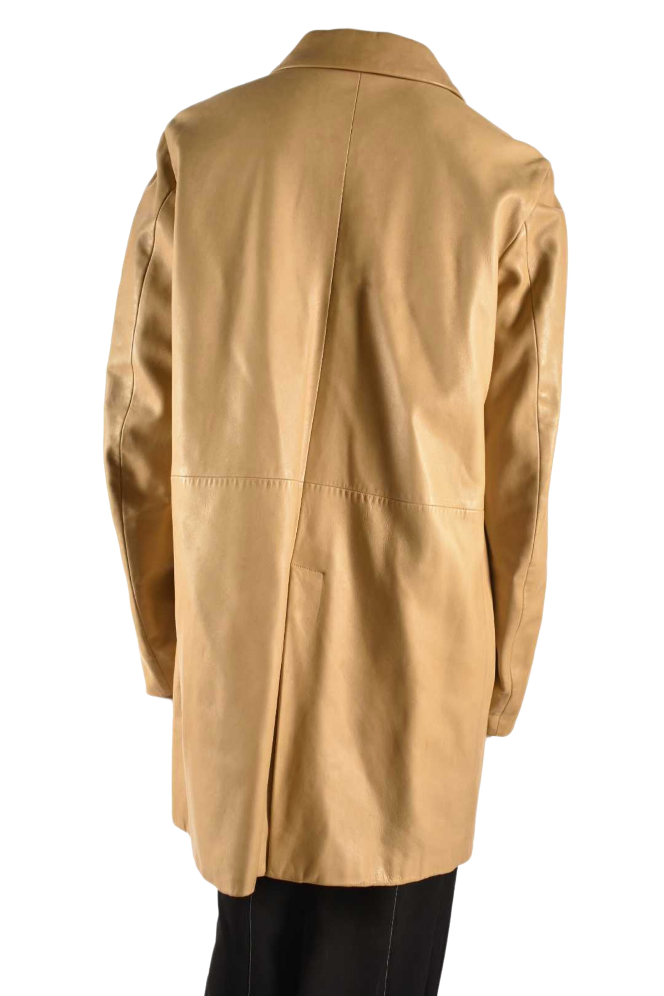 2000s JIL SANDER Beige Tan Lambskin Leather 3/4 Jacket 44EU Large