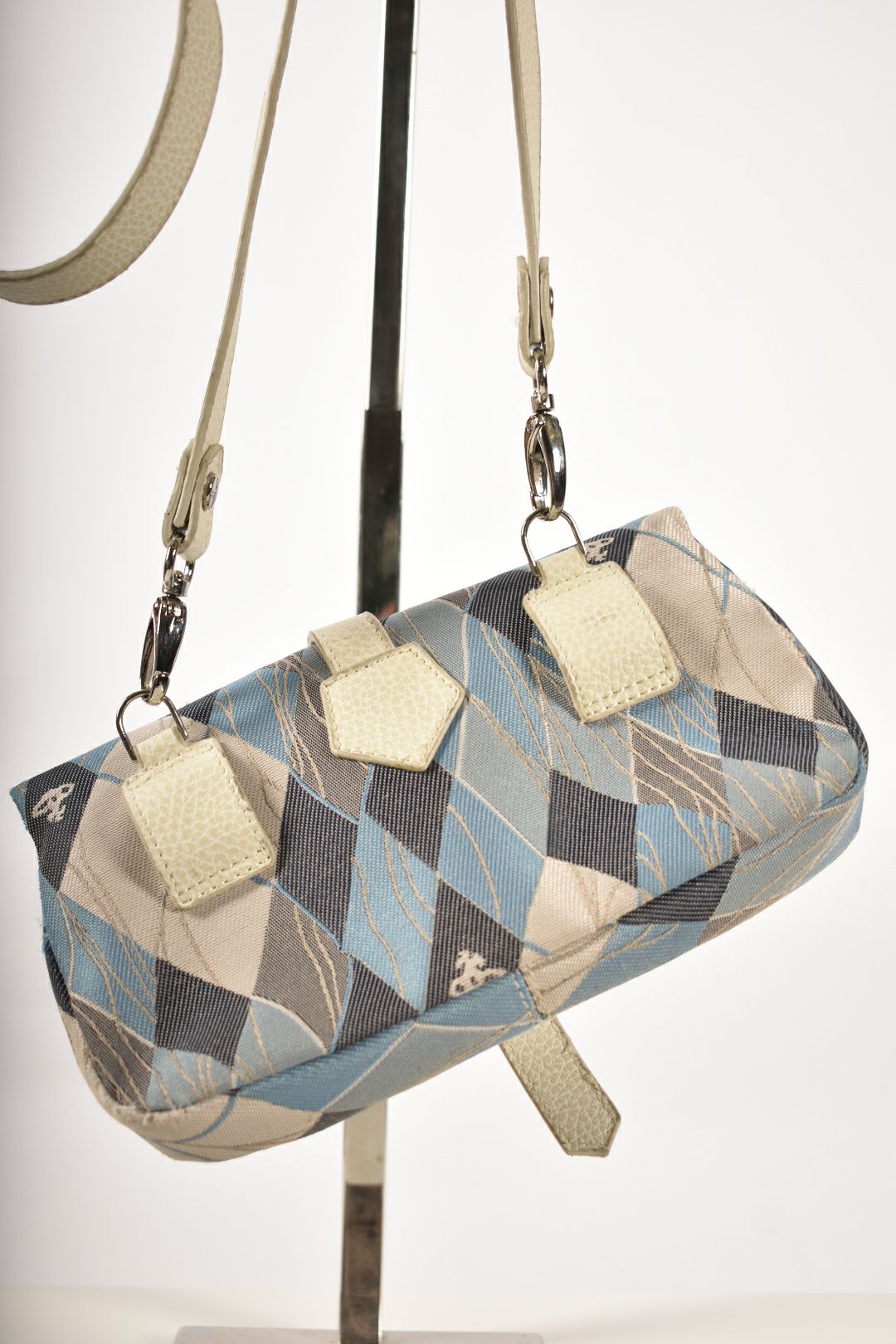 2000s VIVIENNE WESTWOOD Blue Argyle Jacquard Crossbody Bag