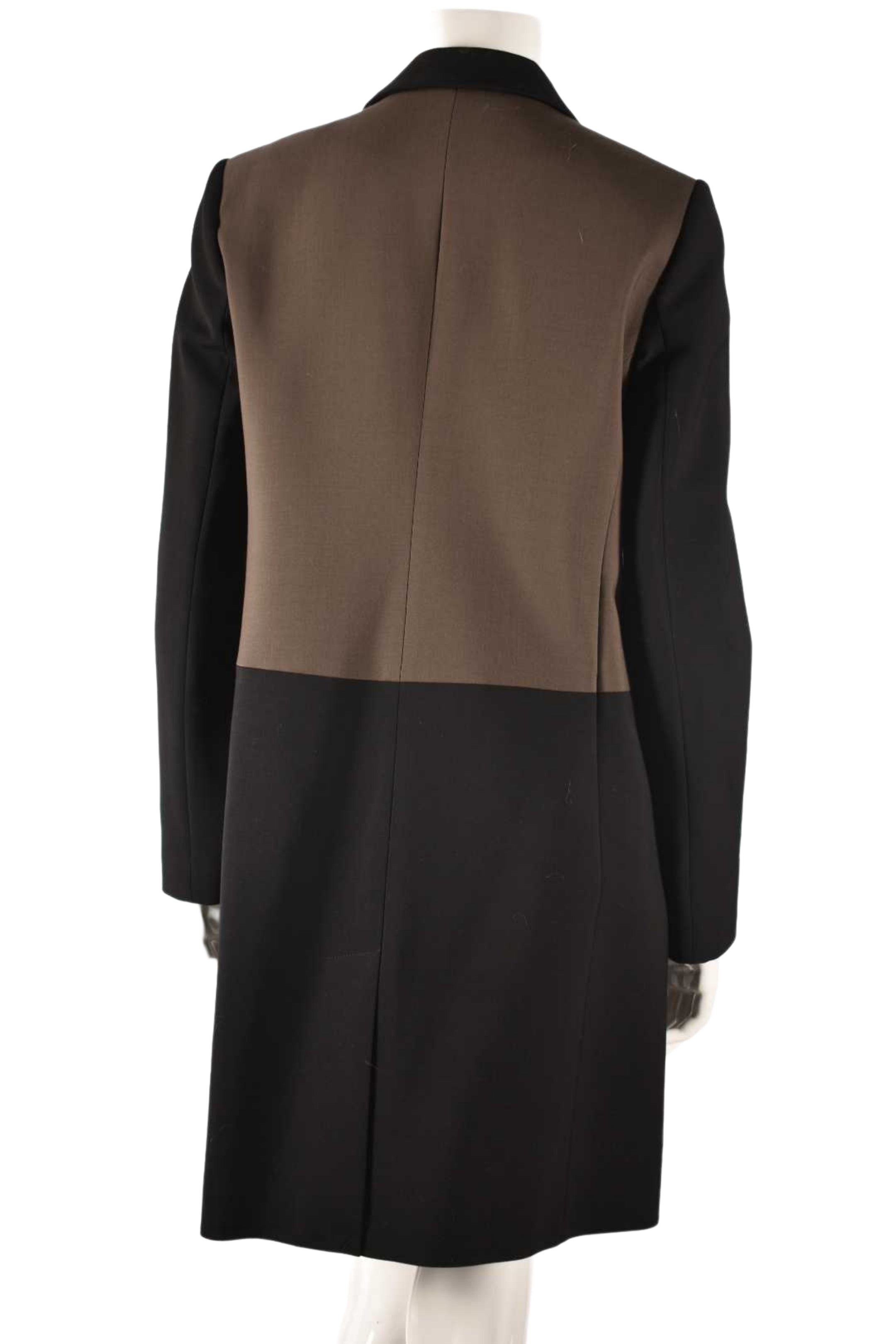 JUDITH & CHARLES Black Brown Wool Stretch Colourblock Jacket 8US