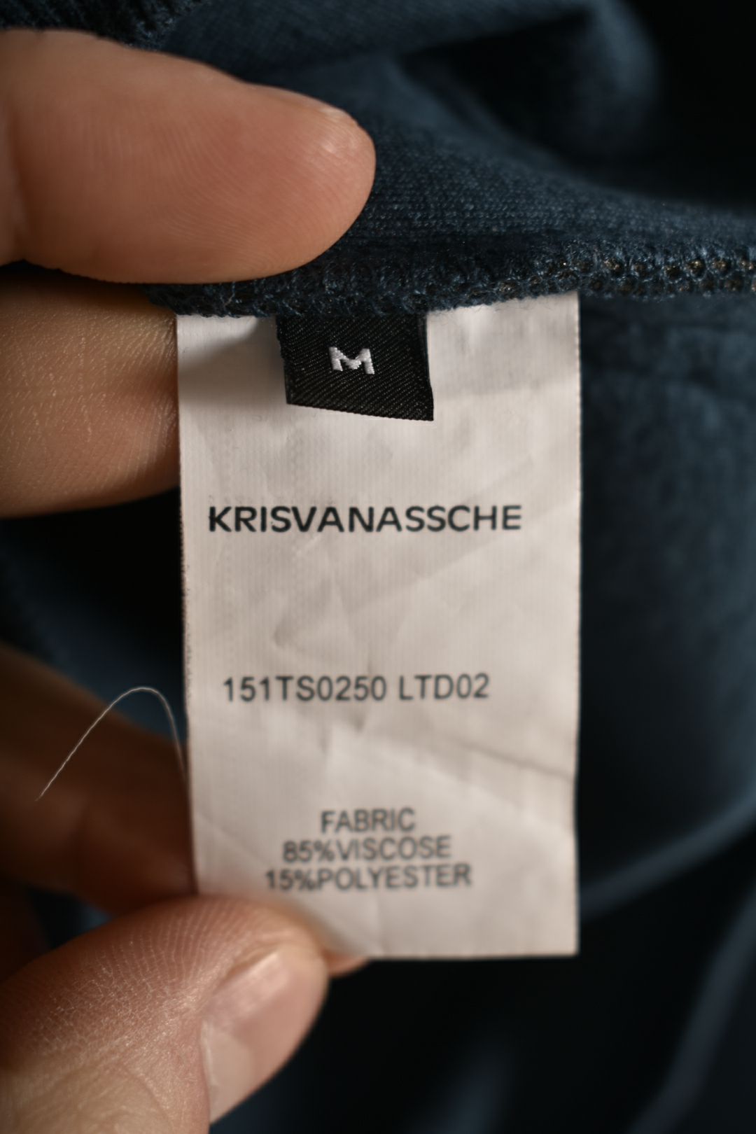 KRISVANASSCHE Teal Blue Viscose Neoprene Sweatshirt Medium