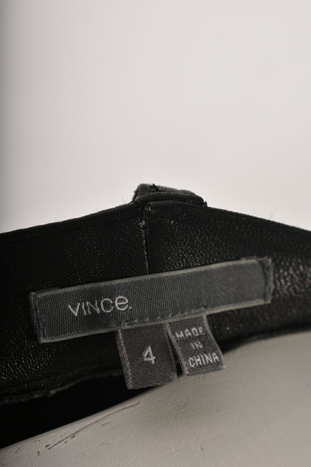 VINCE Black Lambskin Leather Cropped Skinny Pants 4US