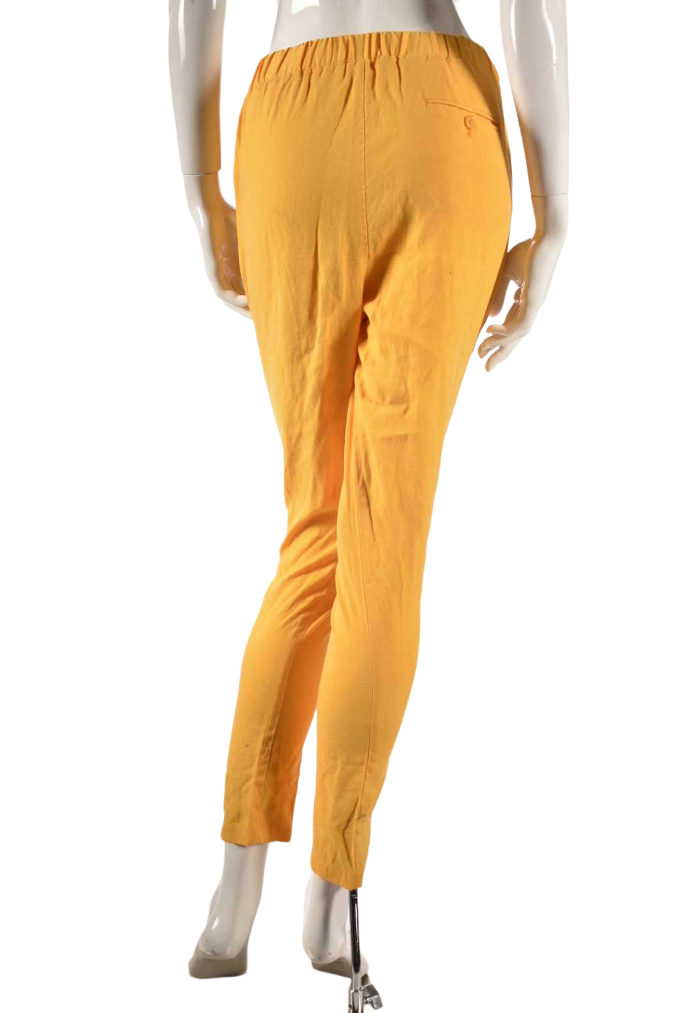 3.1 PHILIP LIM Yellow Pleated Silk Slim Pants 2US XS