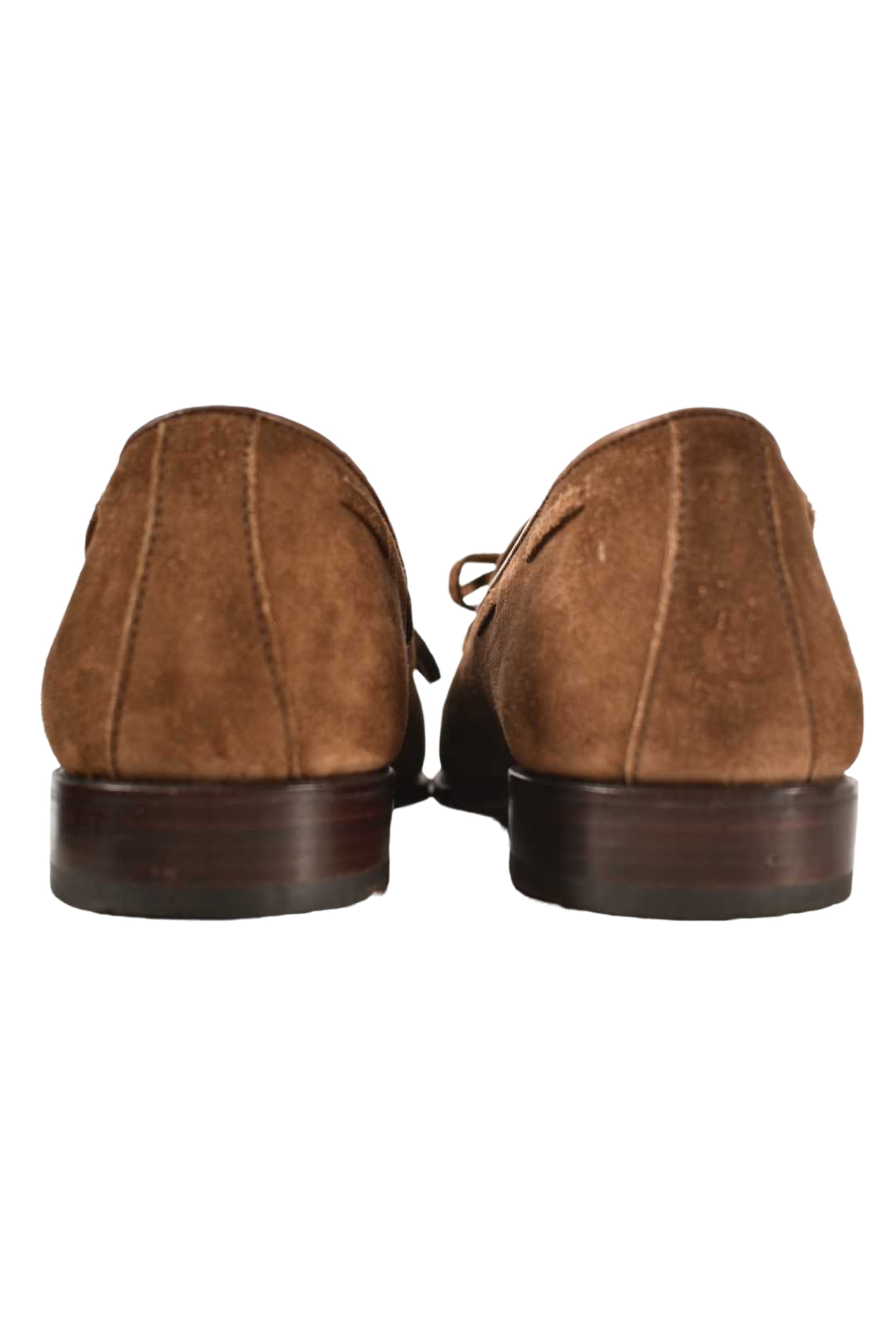 CARMINA Medium Brown Suede Tassel Loafers 7EU 8US Spain