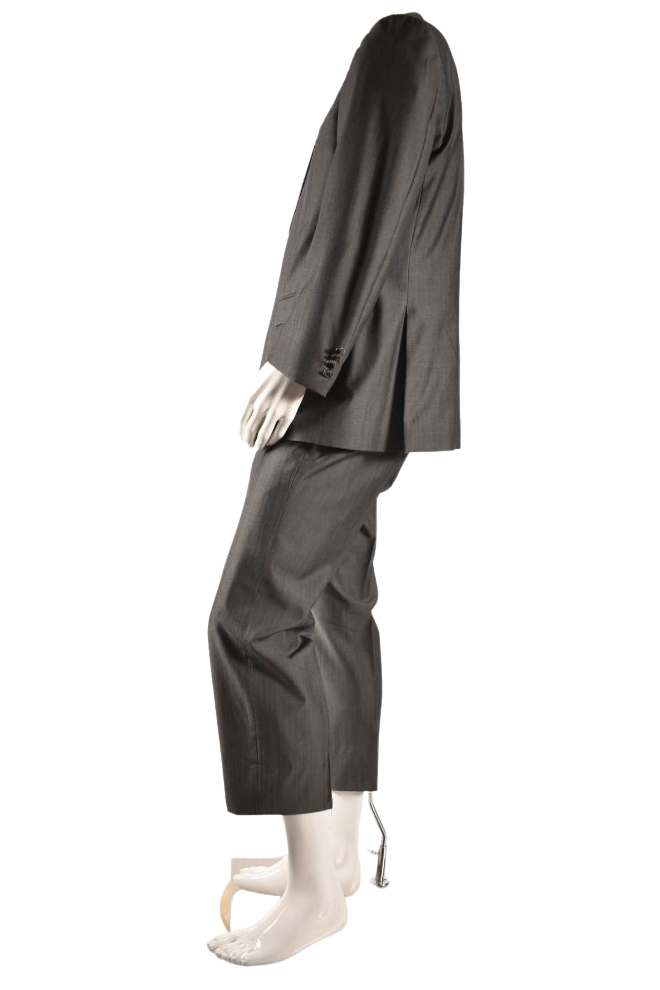 Z ZEGNA Charcoal Grey Peak Lapel Fine Wool Suit 54EU 44R