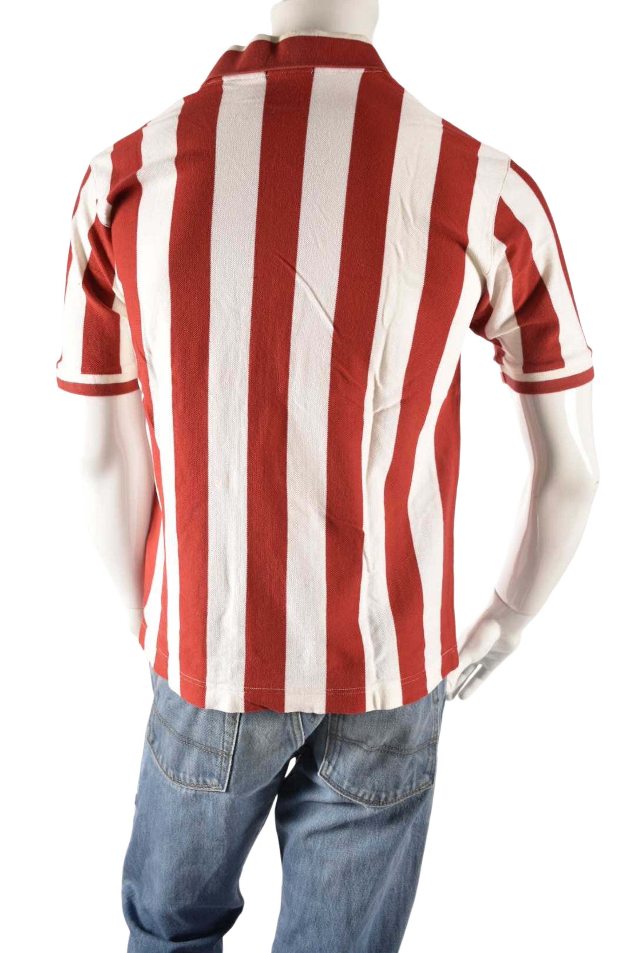2000s CC KANSAI YAMAMOTO Red White Stripe Cotton Pique Football Polo Medium