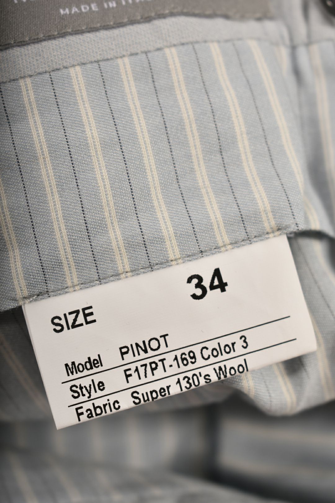 NEIMAN MARCUS Grey Loro Piana Super 130s Wool Dress Pants 34"