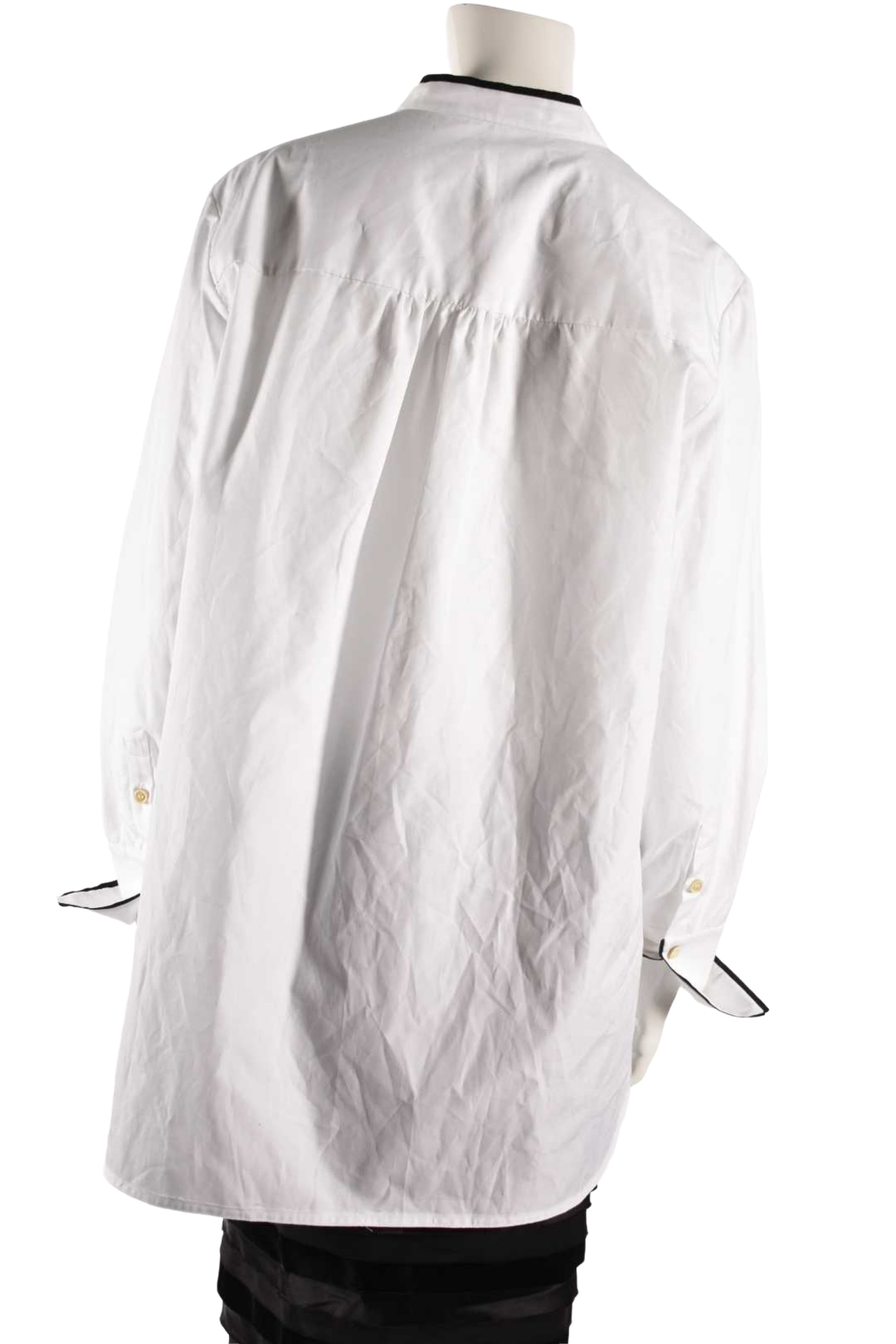 NELLS NELSON White Banded Collar Pleated Blouse 44EU Large