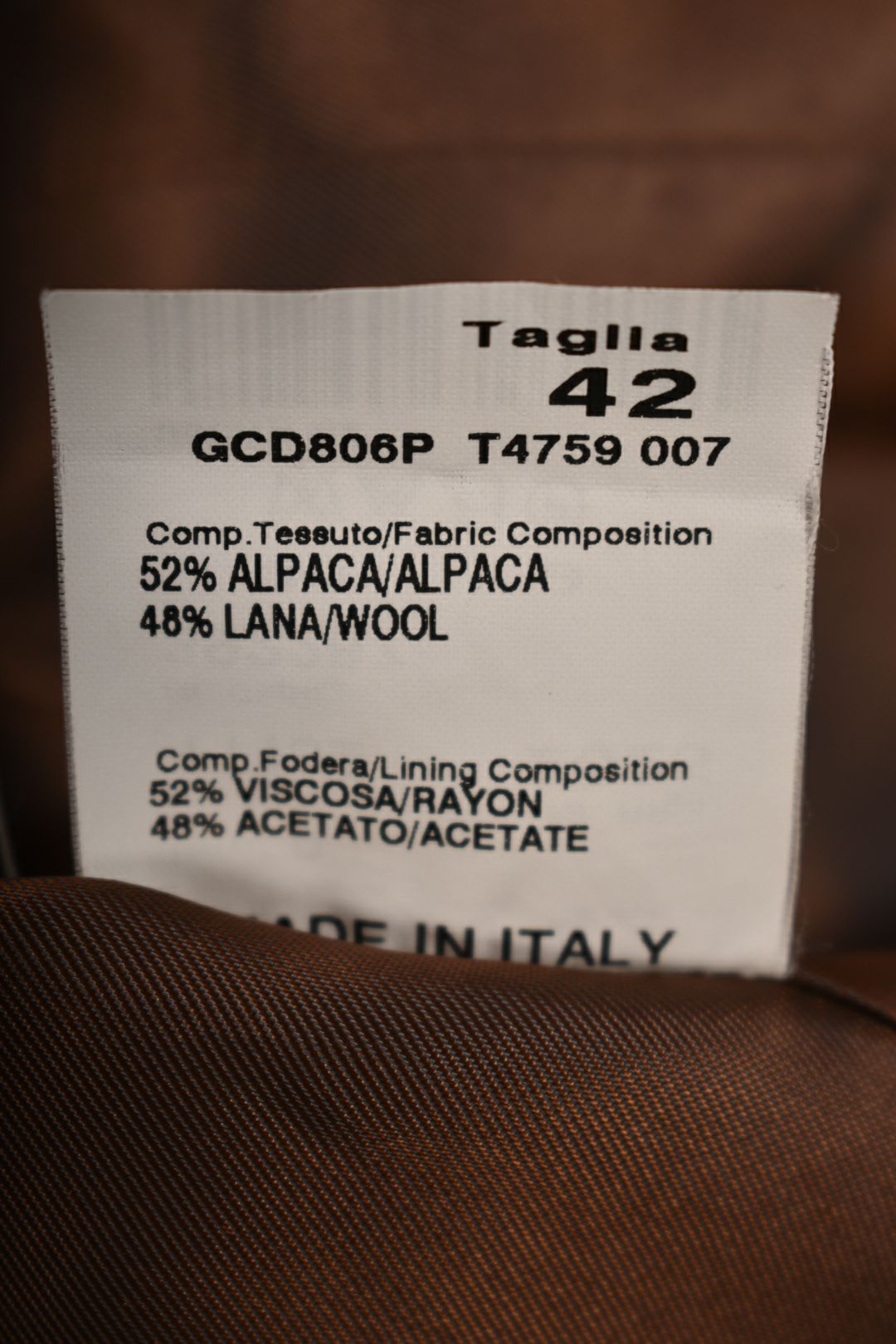 TOMBOLINI Brown Wool Alpaca Shaggy Jacket 42EU Medium