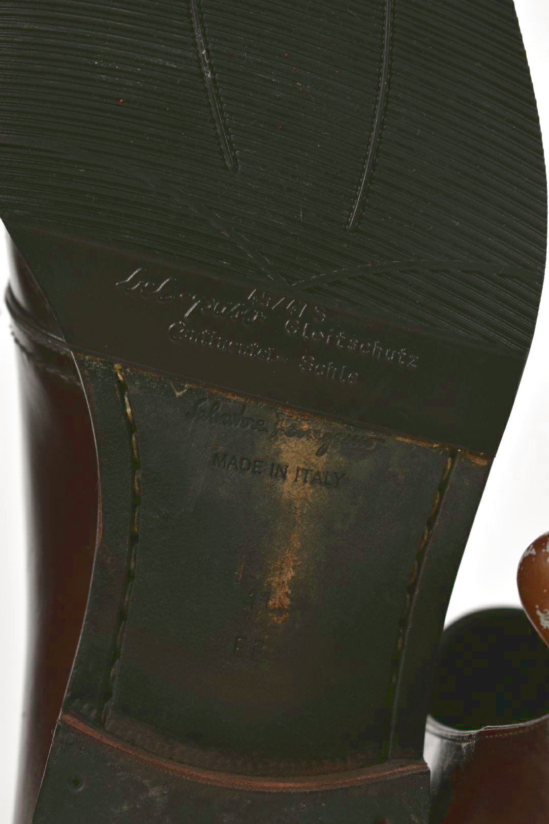 SALVATORE FERRAGAMO Brown Leather Single Monkstrap Oxford Dress Shoes 11EE Italy
