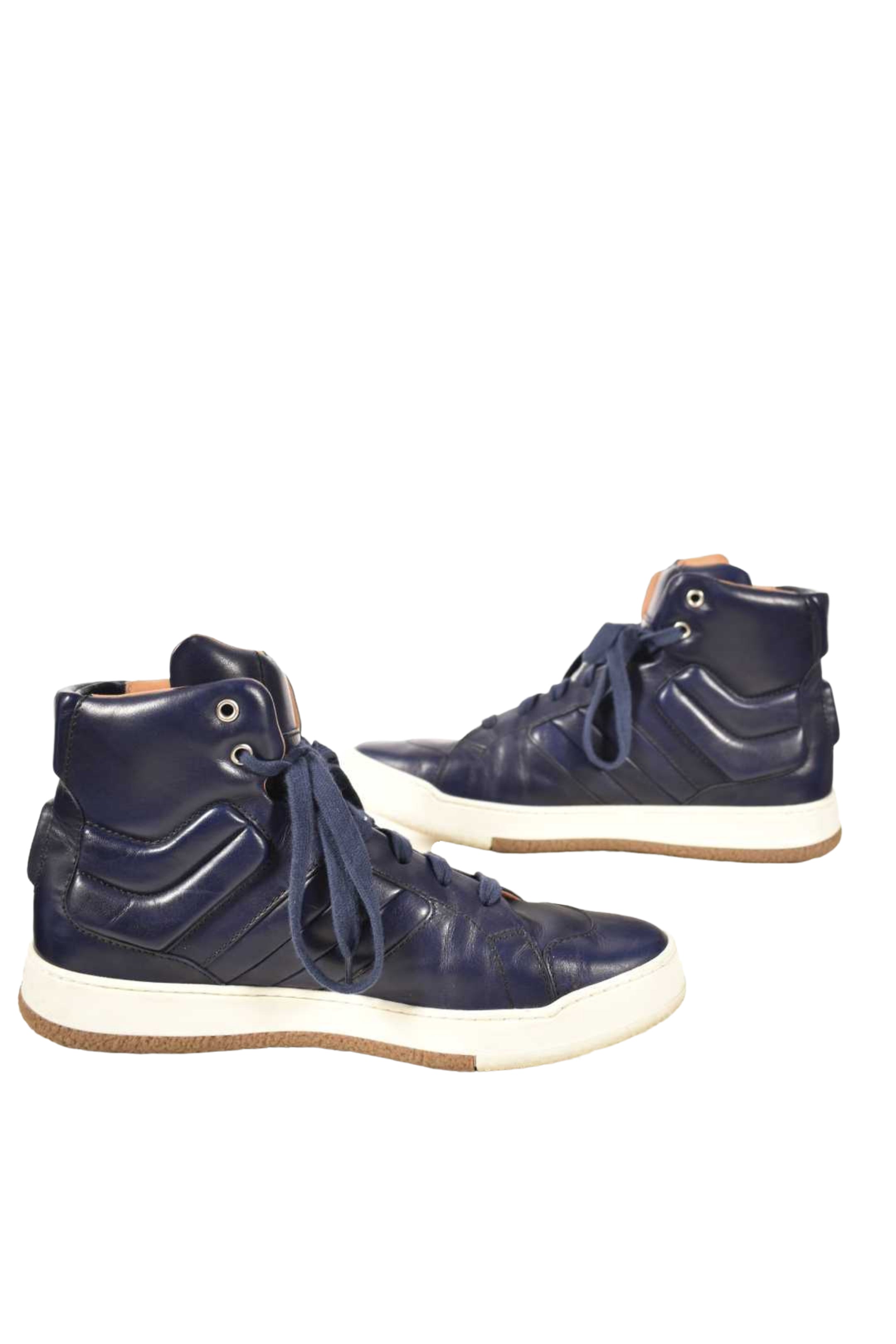 BALLY Navy Blue Leather Odar Padded High Top Sneaker 9D