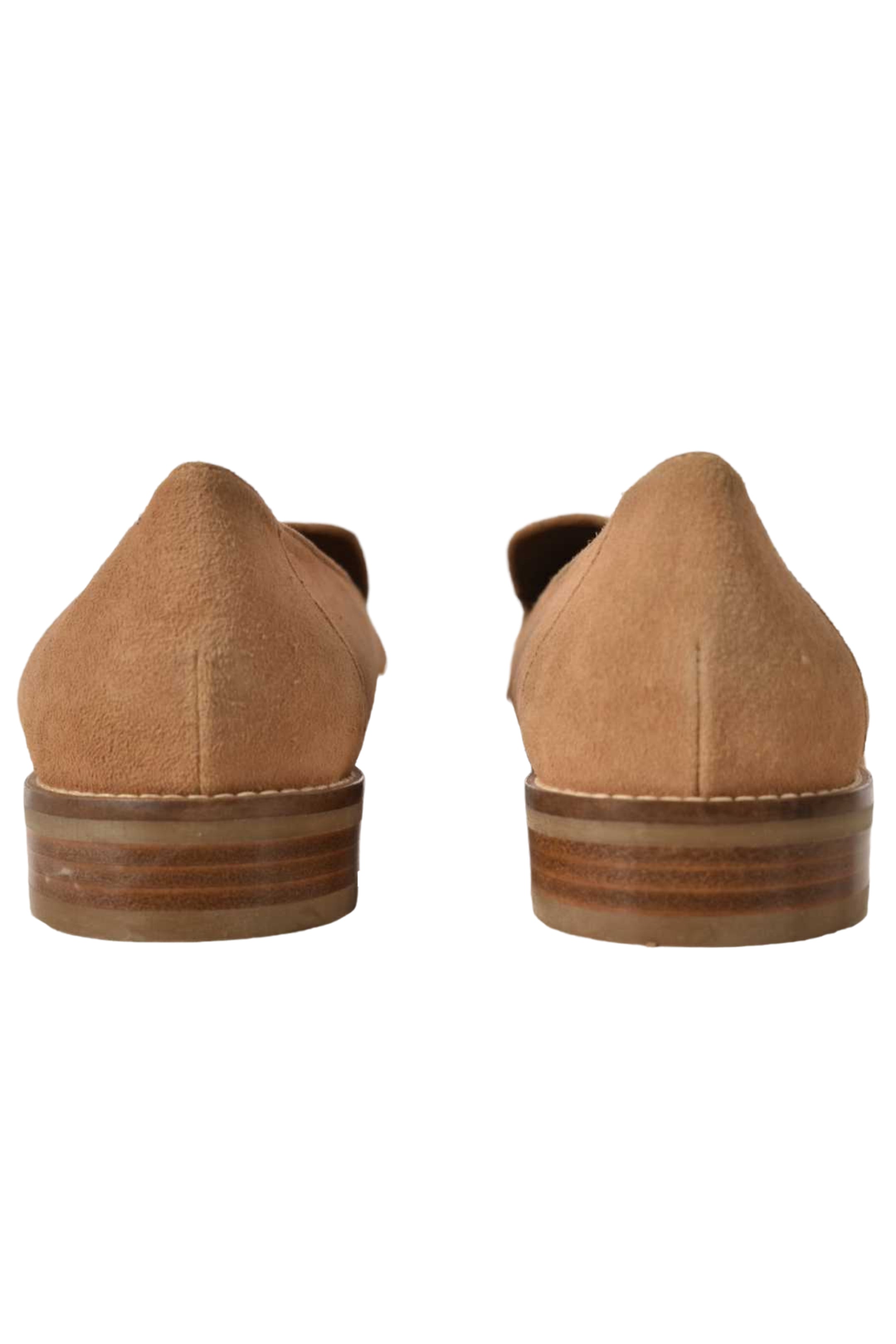 NWOB AQUATALIA Tan Beige Suede Pointed Toe Loafers 37.5EU 7.5US Italy