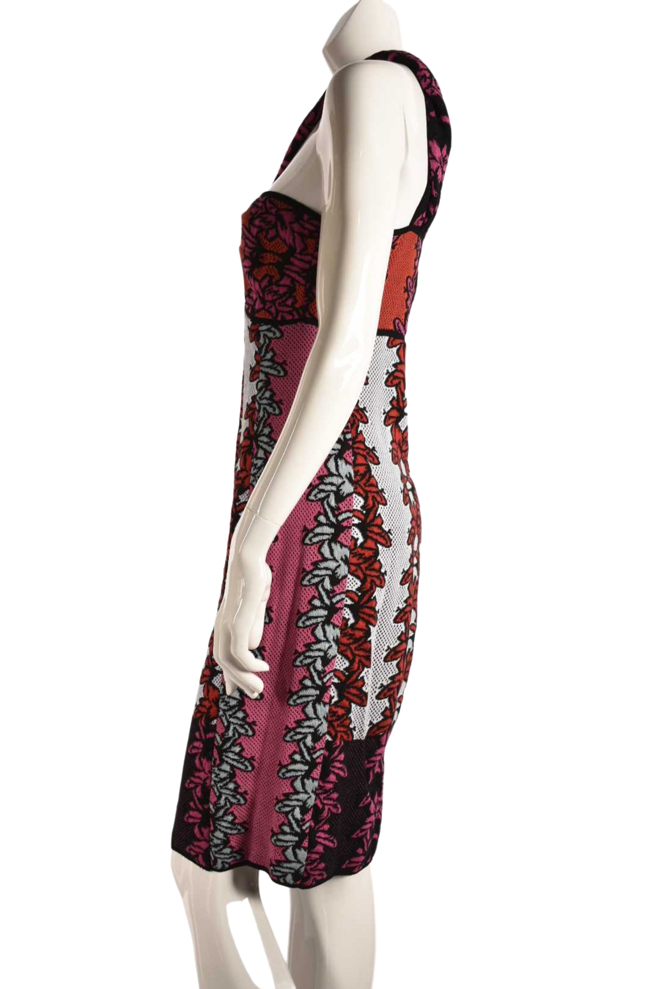 M MISSONI Red White Cotton Terry One Shoulder Resort Mini Dress