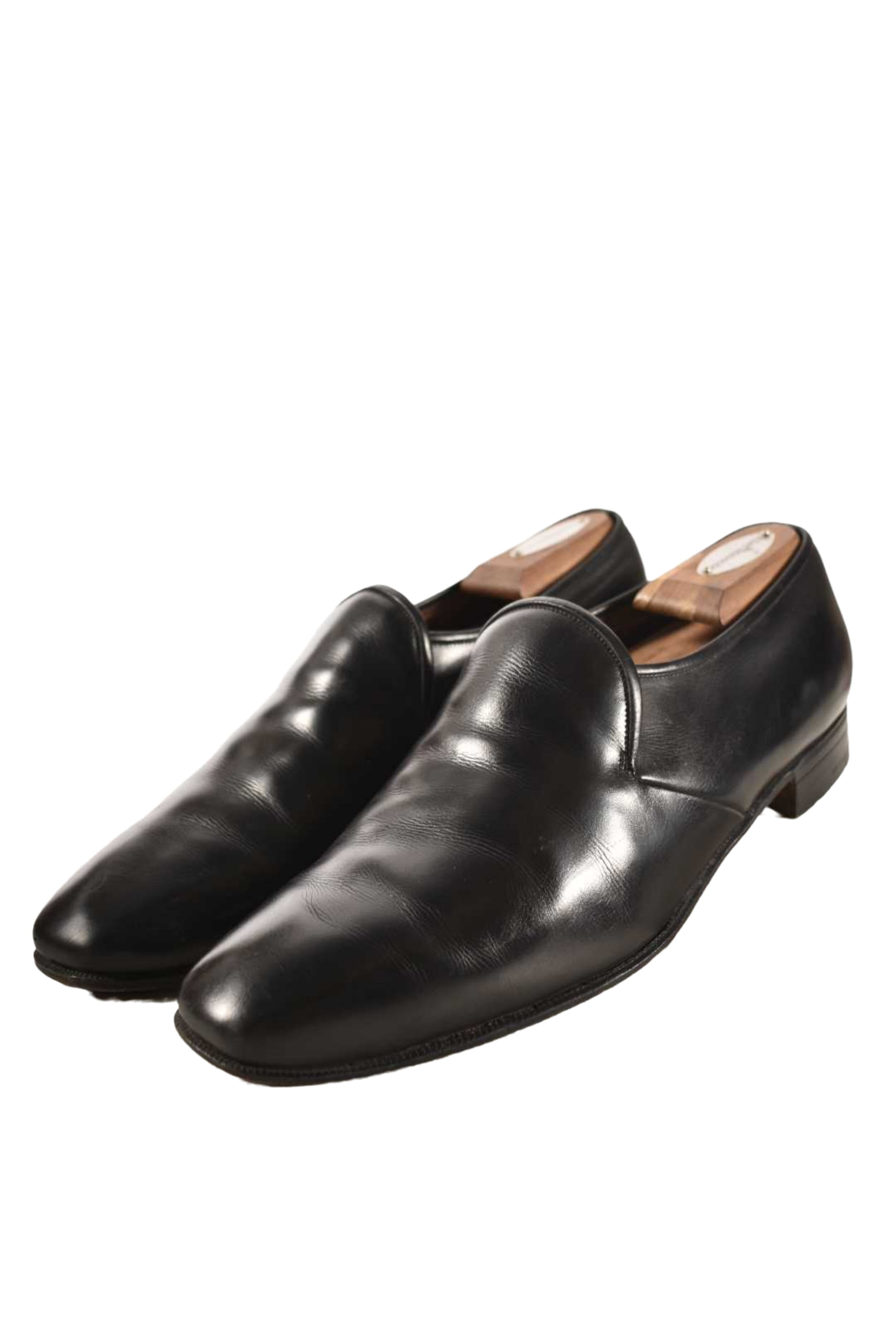 1980s CHURCH'S Black Calfskin Leather Inter City Slippers 9UK 10US