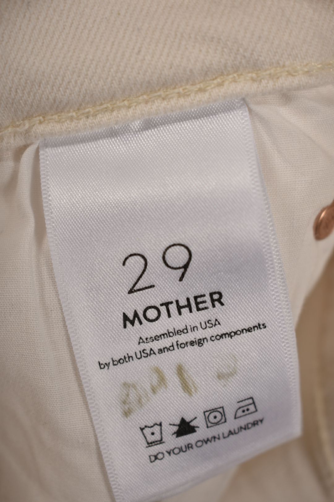 MOTHER White Pink Side Stripe Midrise Dazzler Crop Denim 29W USA