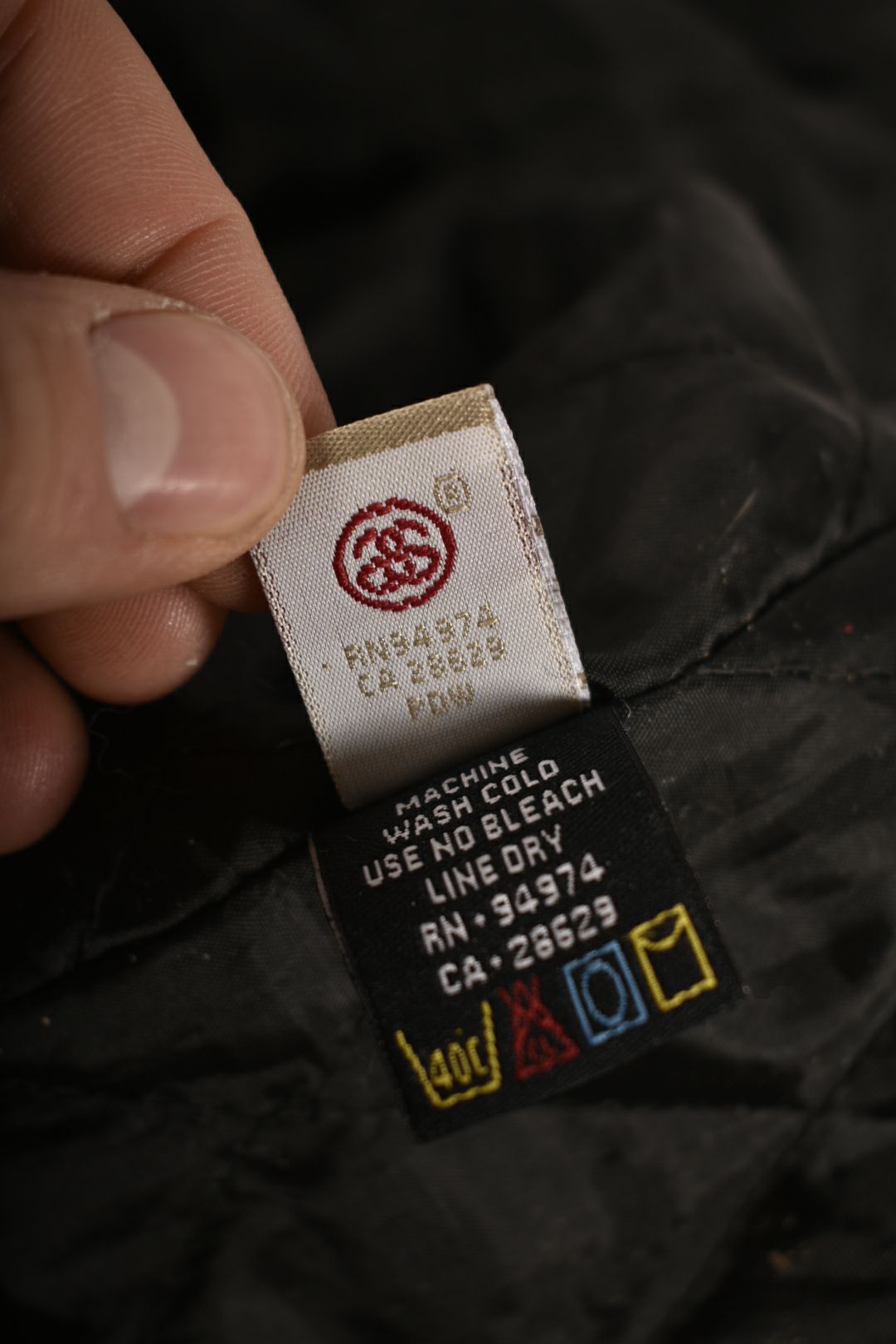 2010s STUSSY Navy Check Cotton Flannel Quilted Shirt Jacket Medium