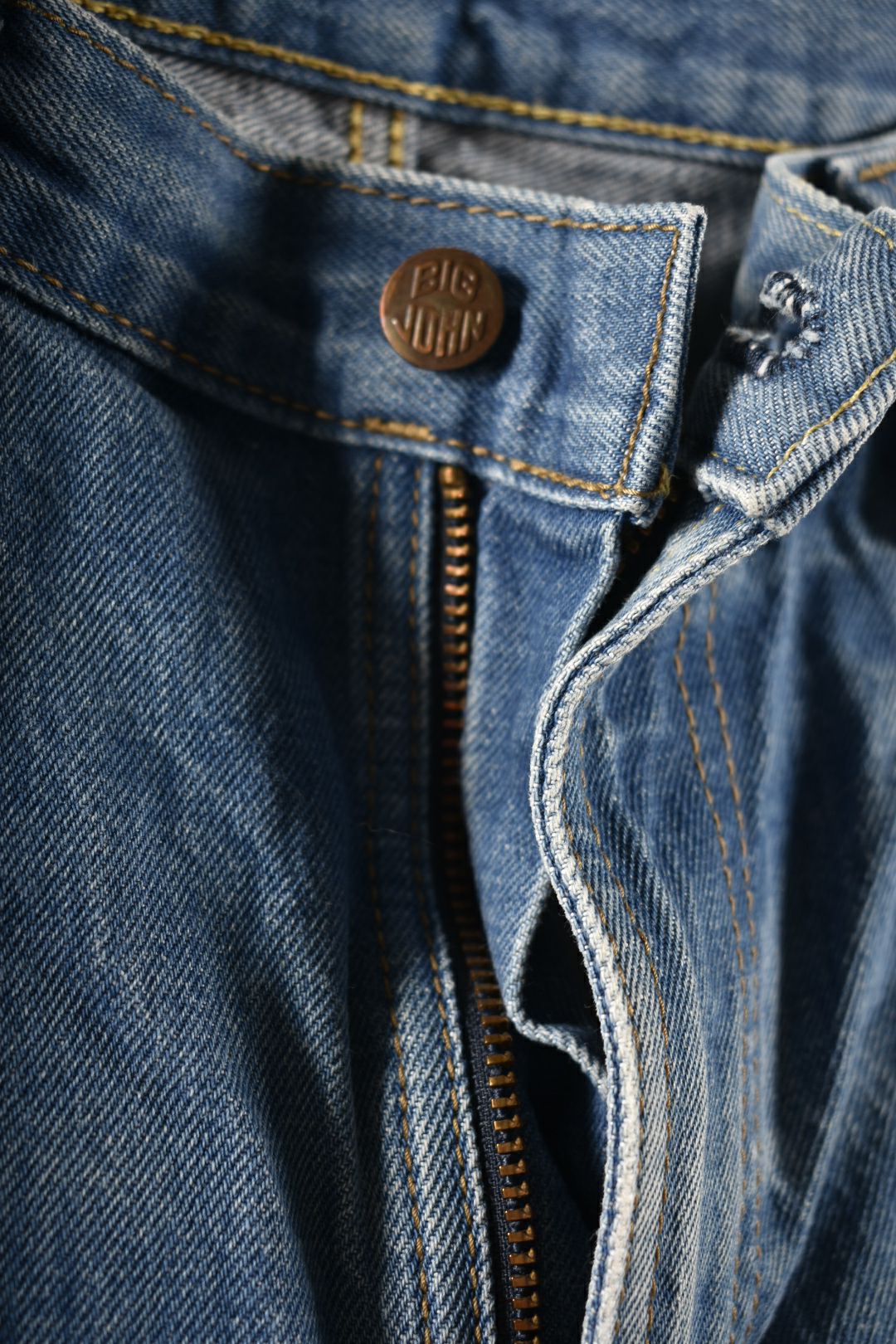 BIG JOHN Medium Blue Kojima Selvedge Denim Jeans 34" Japan