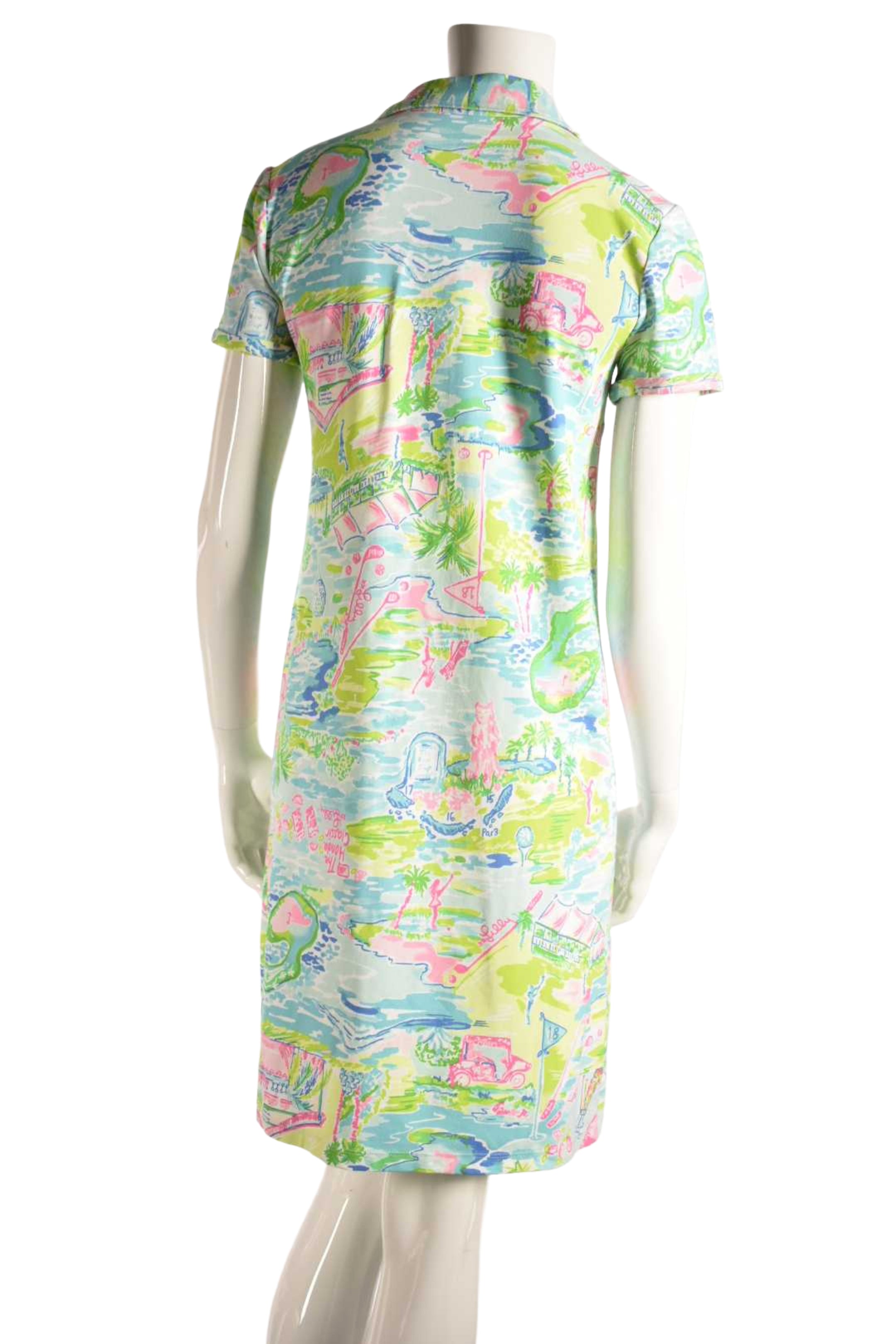 LILY PULITZER Multicolour Honda Classic Golf Tech Shirt Dress Small