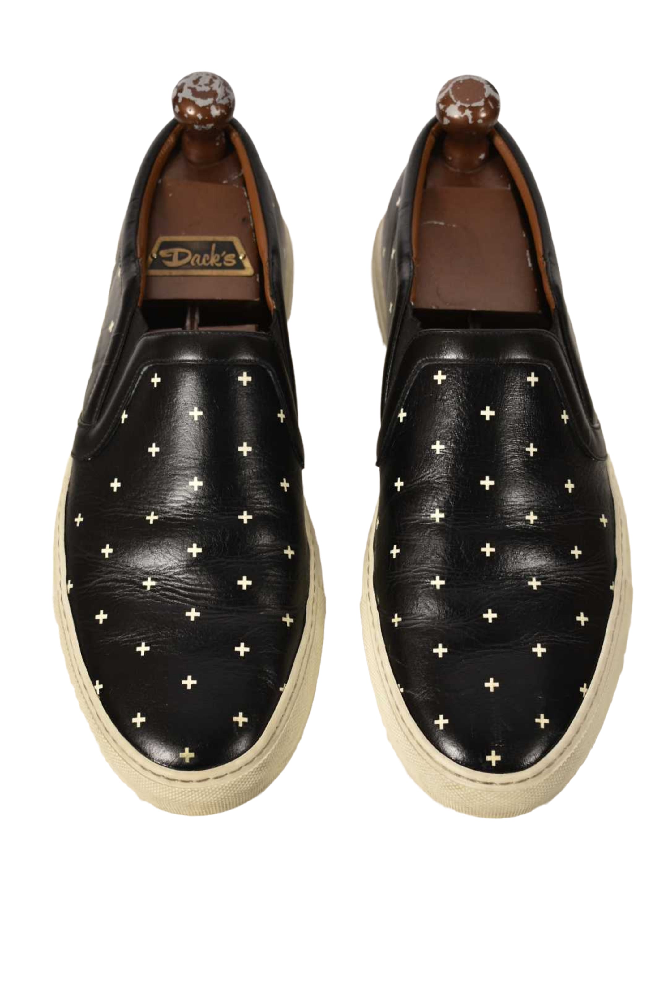 GIVENCHY Black White Leather Plus Slip On Sneaker 44EU 11US Italy