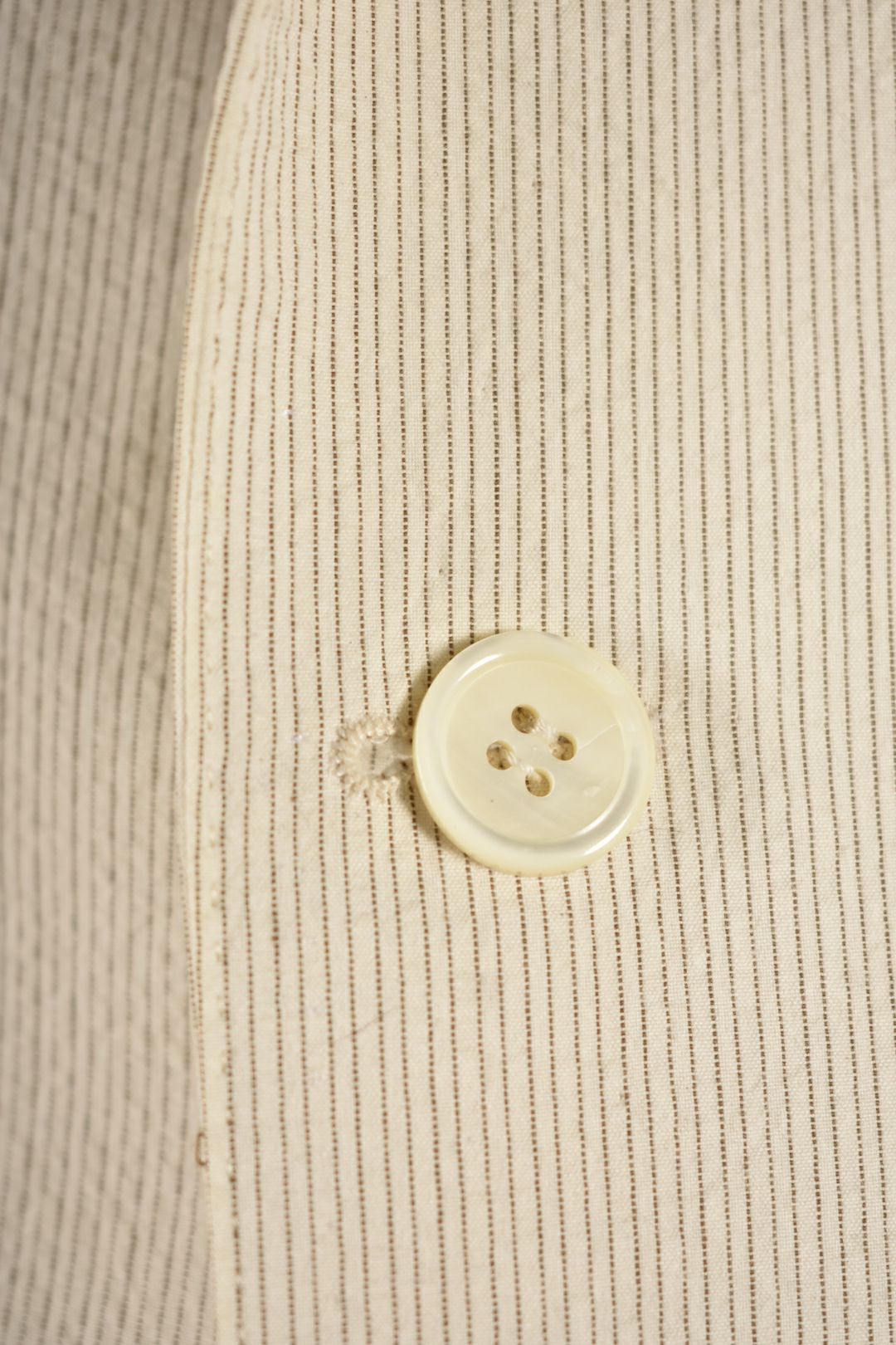 PAUL SMITH Beige White Cotton Stripe Seersucker Summer Slim Suit 44R Italy