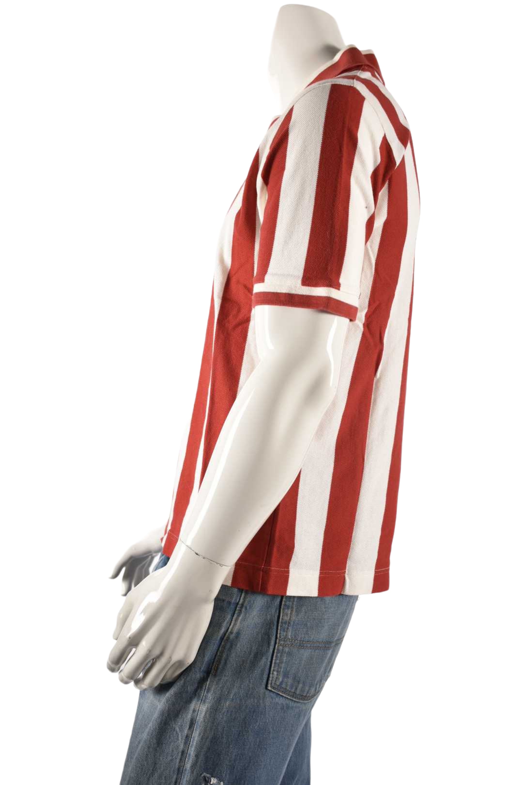 2000s CC KANSAI YAMAMOTO Red White Stripe Cotton Pique Football Polo Medium
