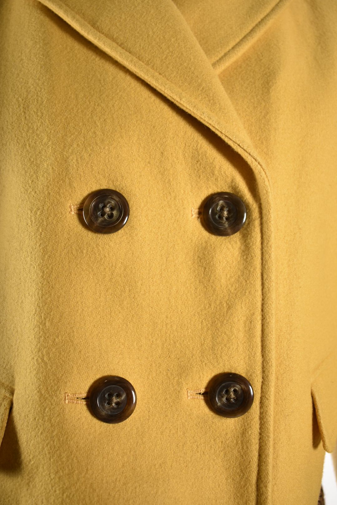 Anthropologie Cartonnier Yellow Wool Blend DB Cropped Jacket Medium