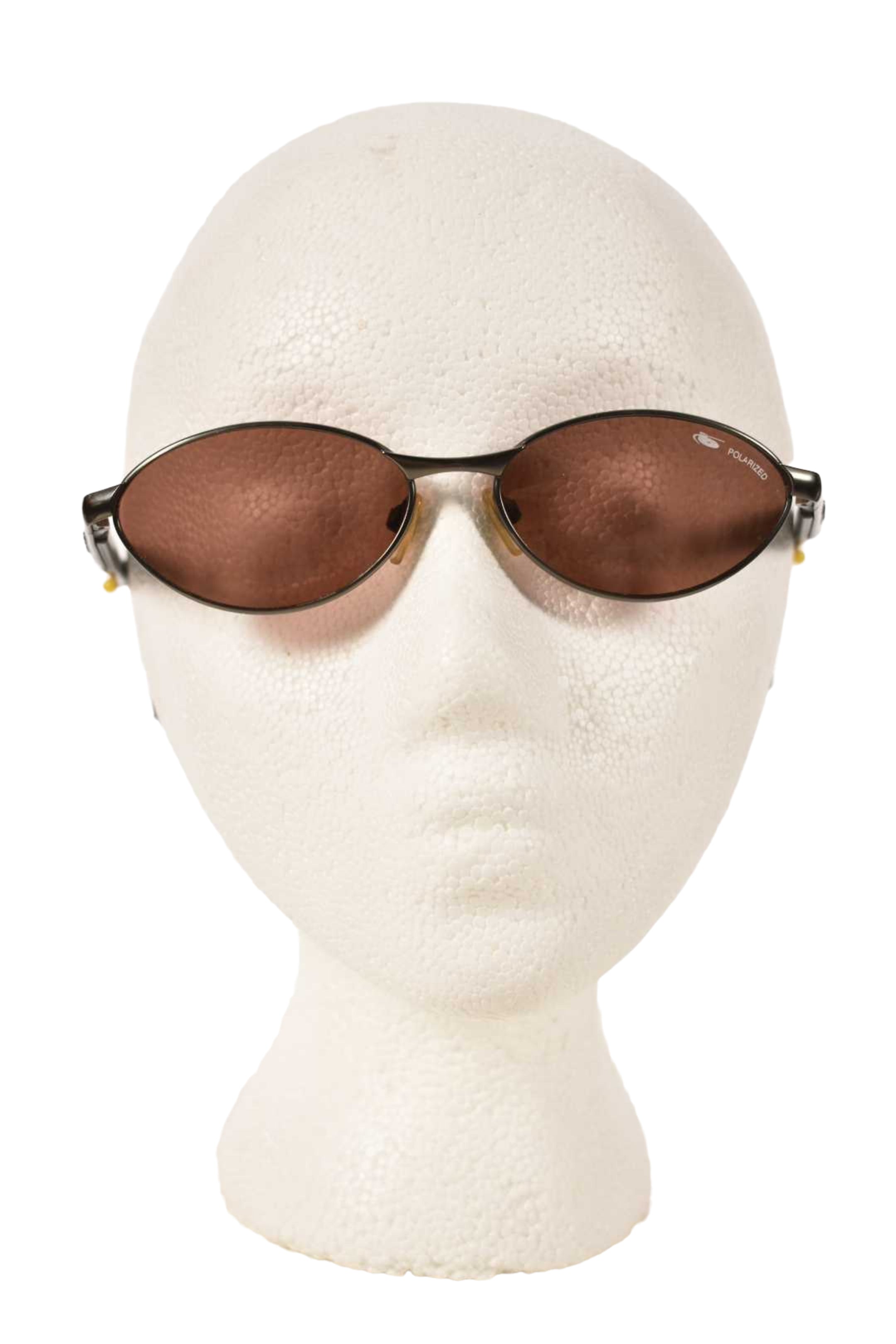 1990s BOLLE Black Metal Frame Amber Polarized Lithia 2.0 Sunglasses Italy