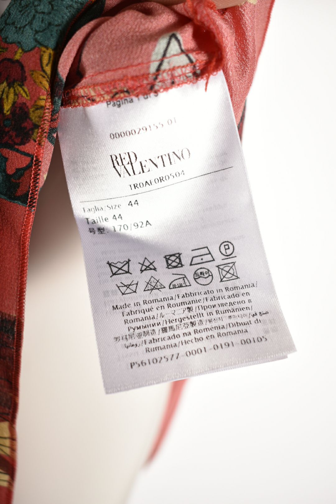 RED VALENTINO Red Silk Tropical Birds Sleevless Tunic Top 44EU Large
