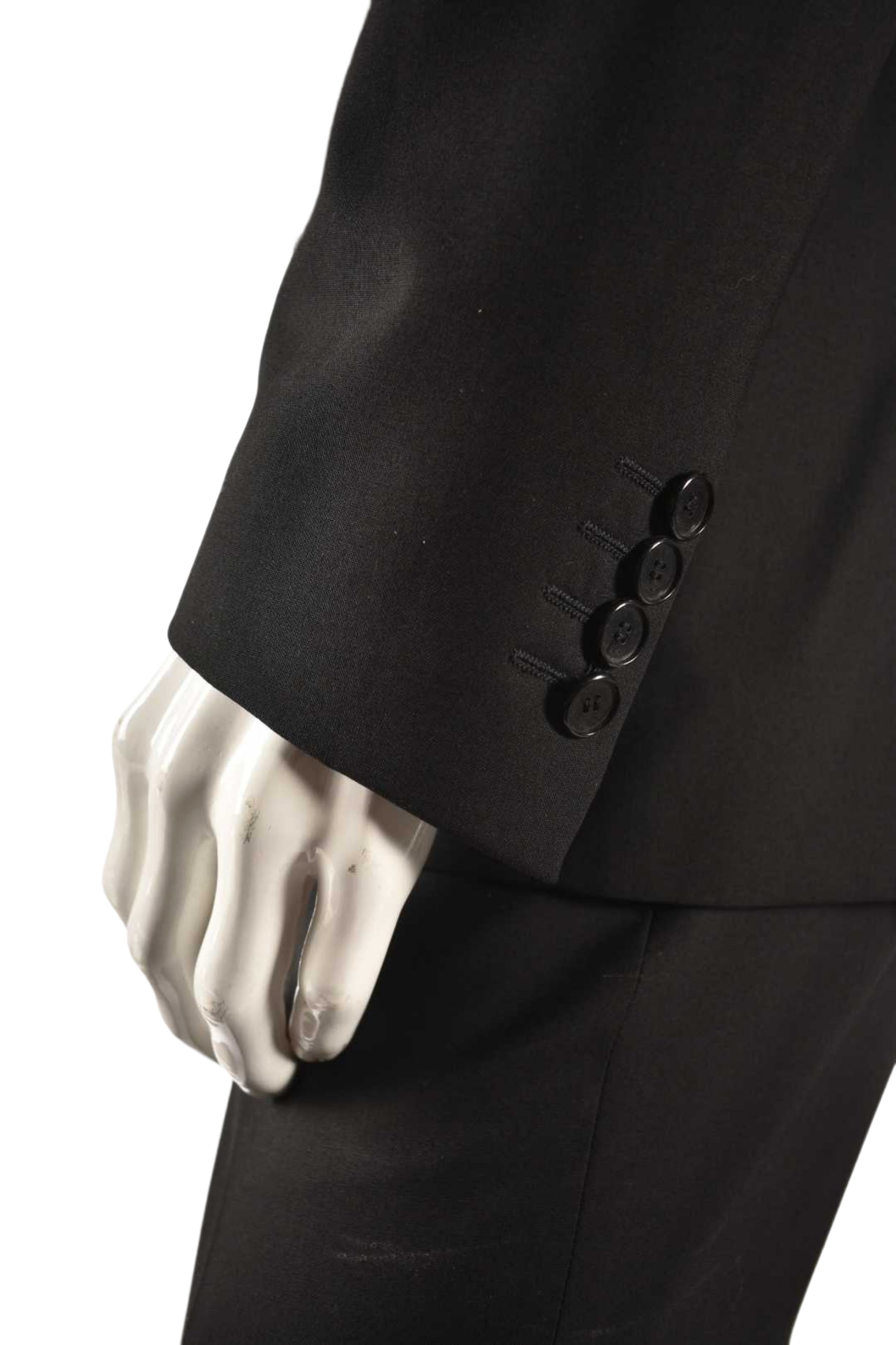 SS14 GIVENCHY Black Wool Slant Lapel Formal Wedding Suit 50EU 40R Italy