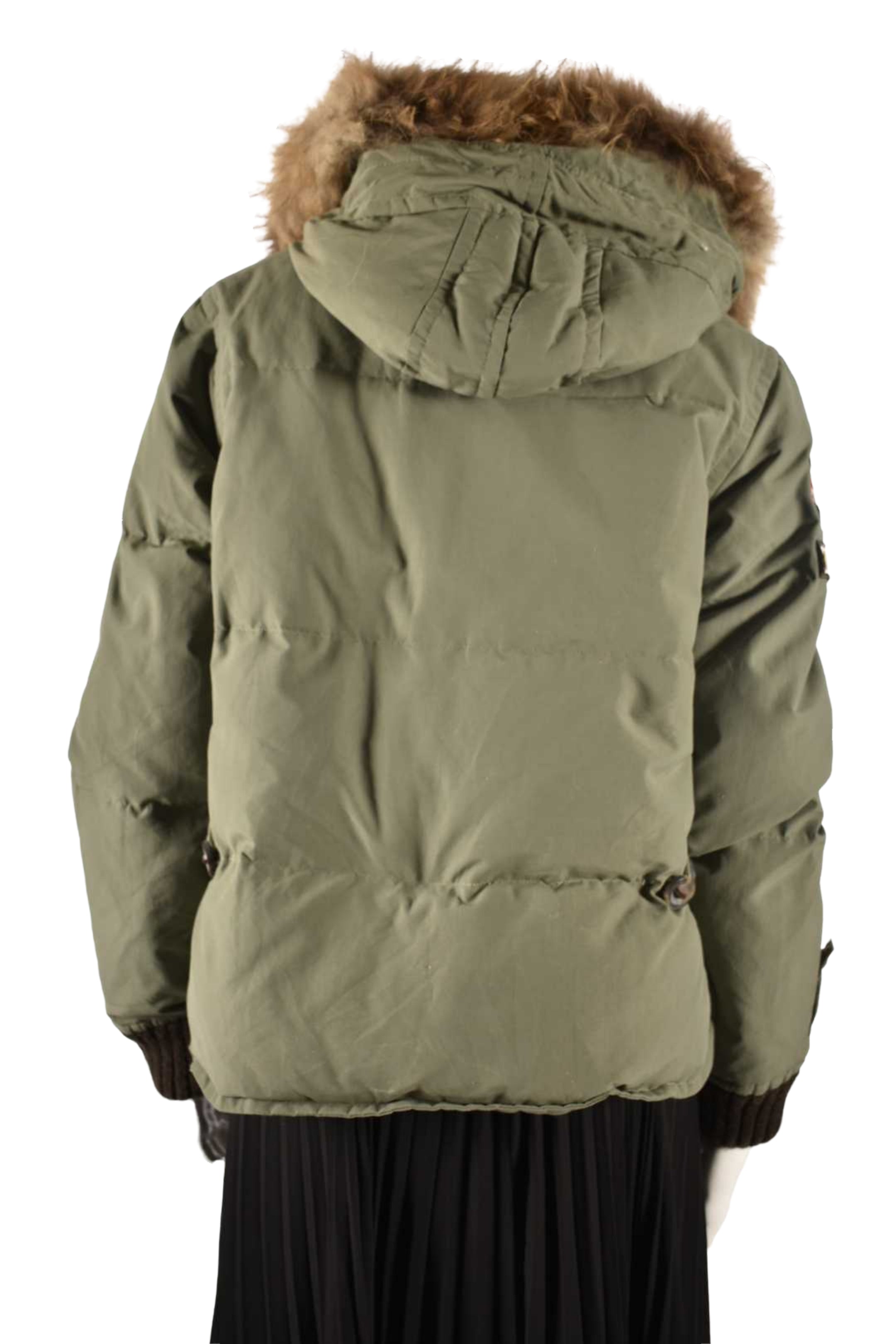 2010s DSQUARED2 Green Nylon Cropped Down Jacket 40EU Small