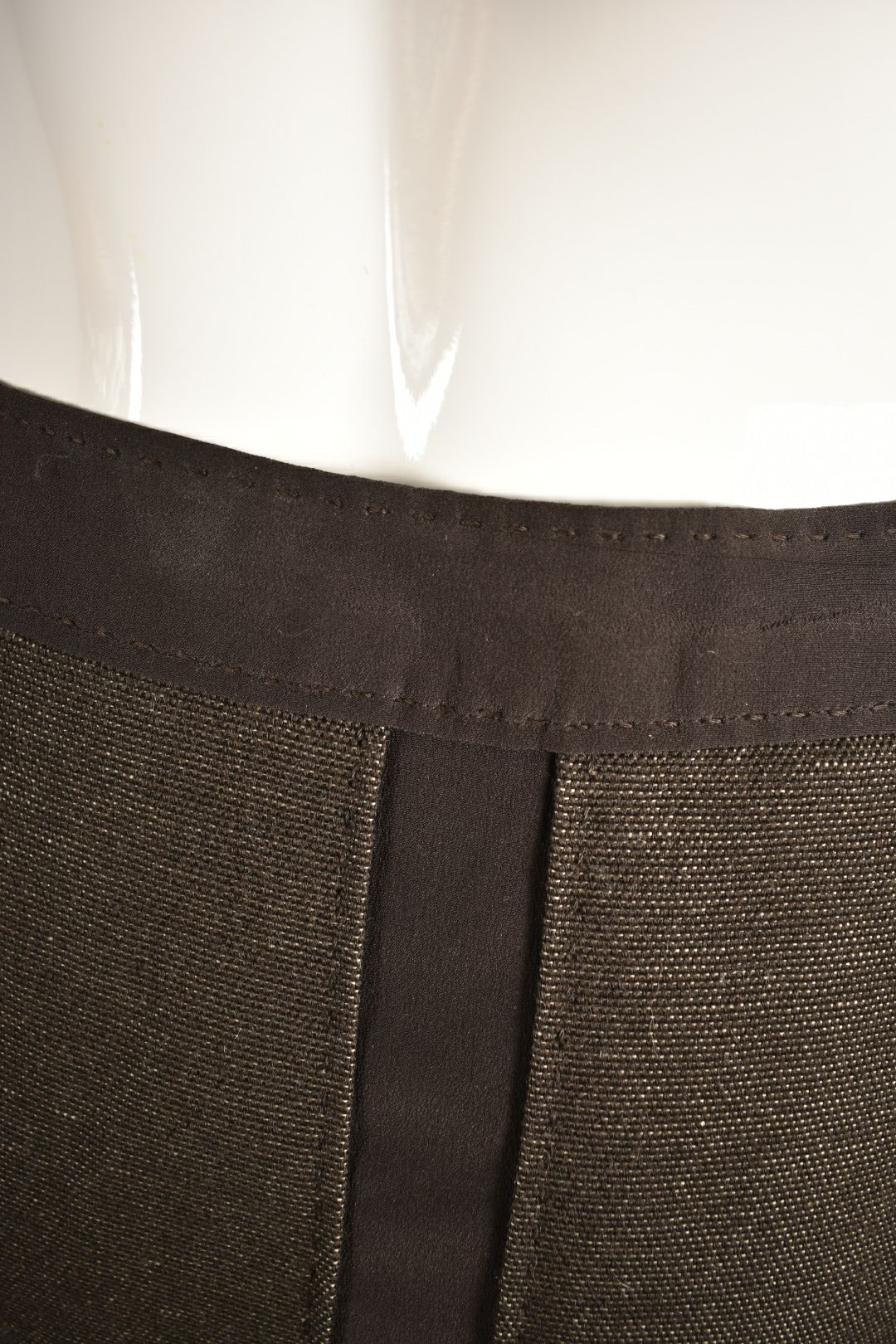 ALBERTA FERRETTI Brown Wool Silk Pencil Skirt 8US