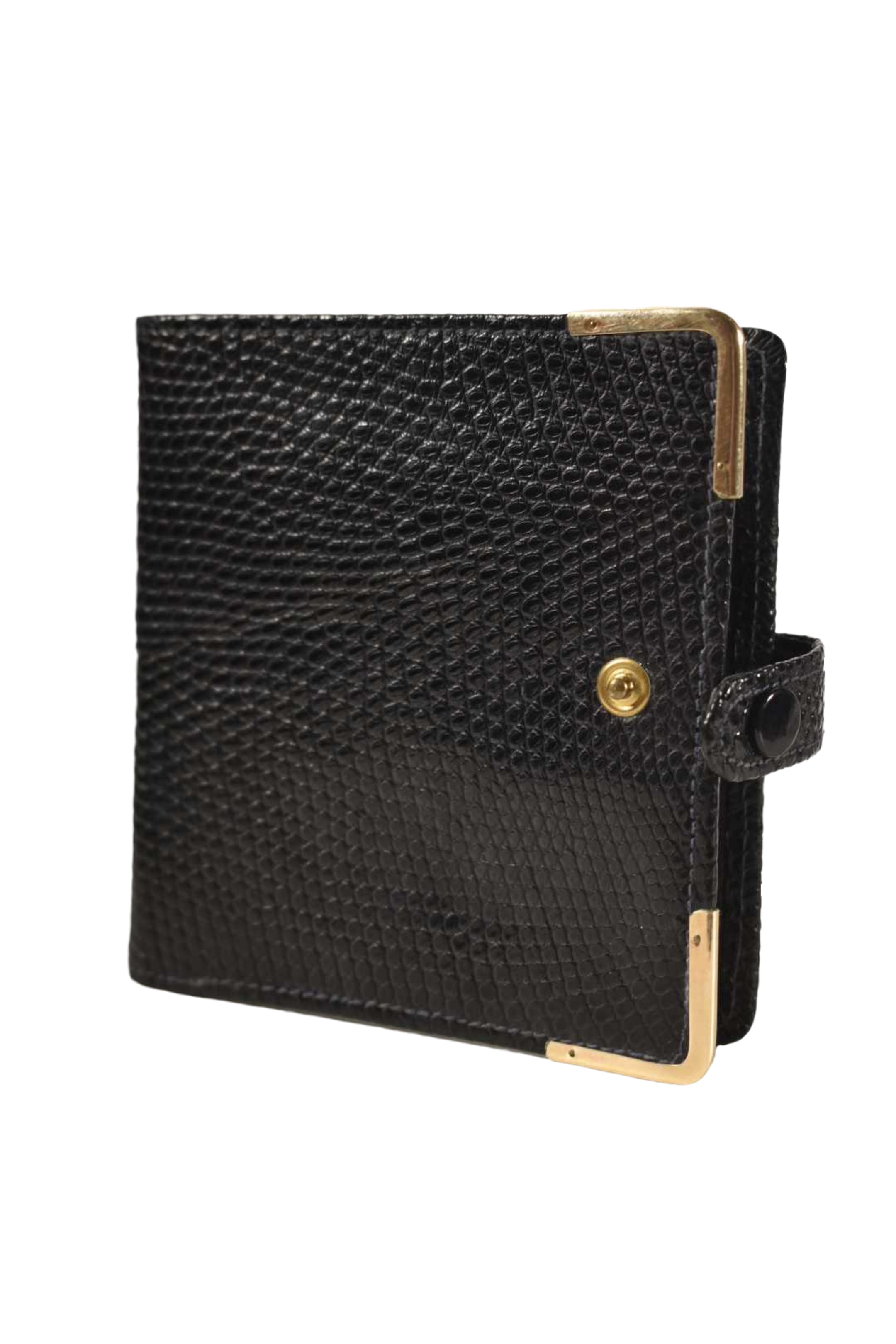 1970s MAPPIN & WEBB Navy Lizard Skin Exotic English Pound Wallet