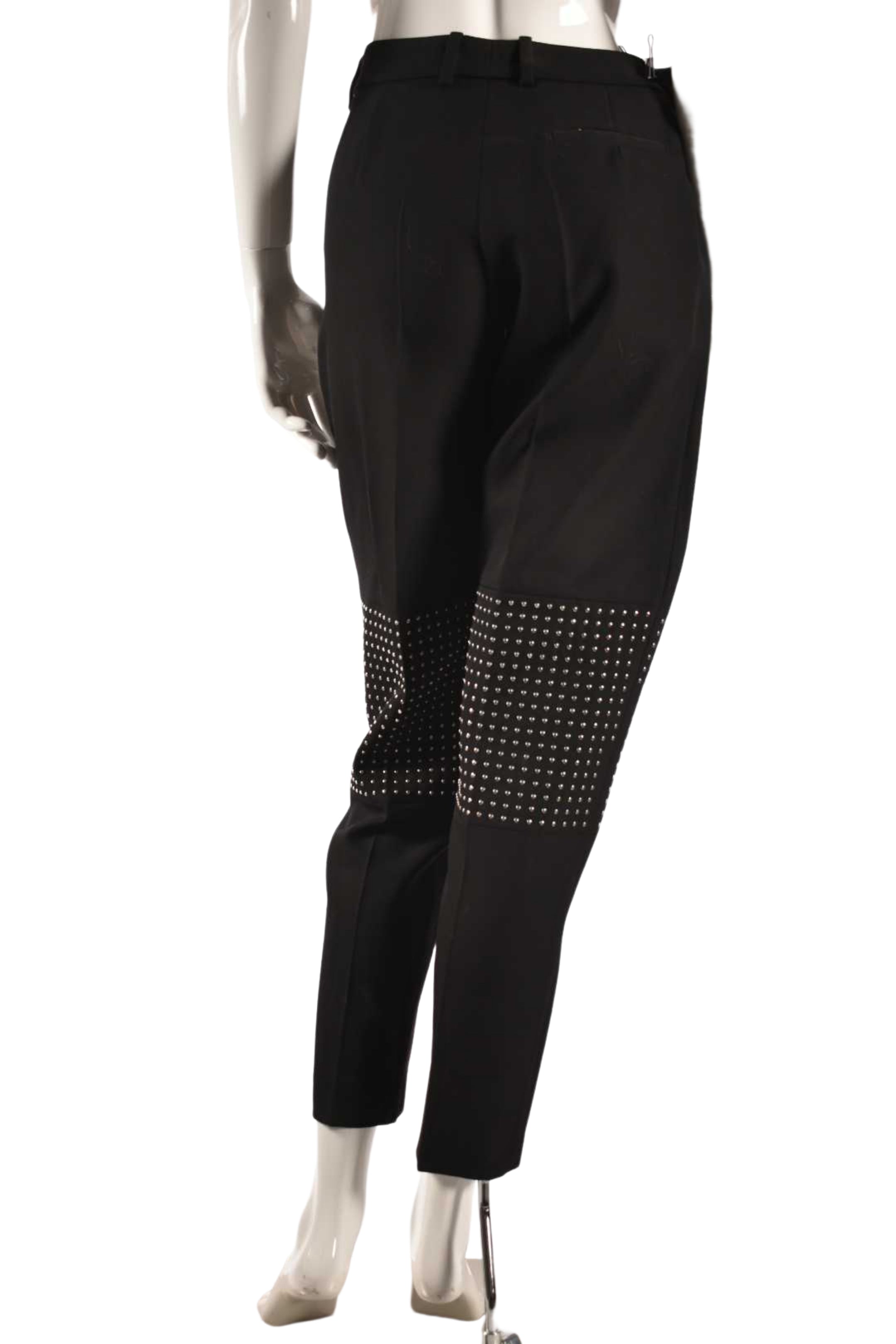 MCQ Black Wool Fine Knit Studded Knee Pants 44EU Large